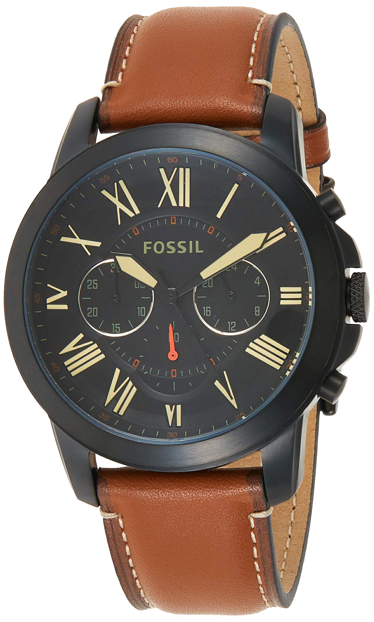 Grant Chronograph Brown Leather Watch 