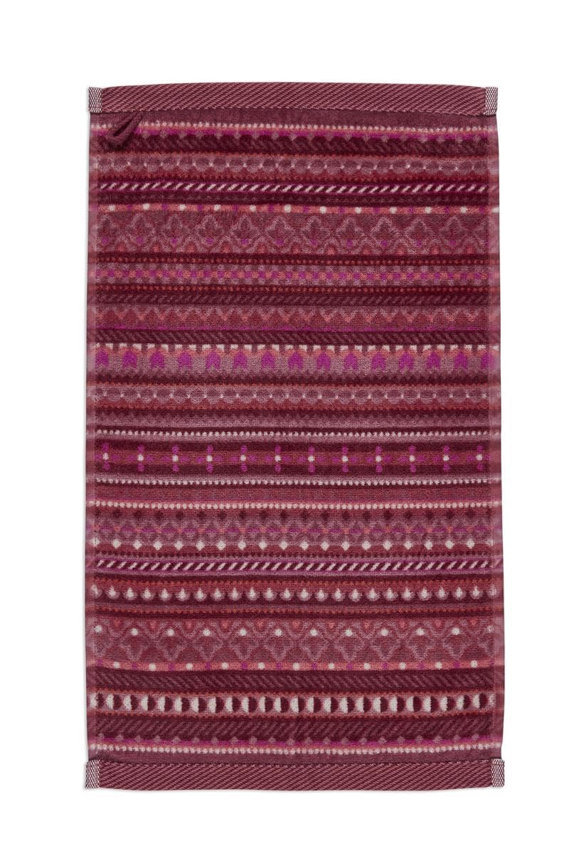 Pip StudioGeometric Print Hand Towel Dark Pink 55 x 100 cm (Pack of 1)