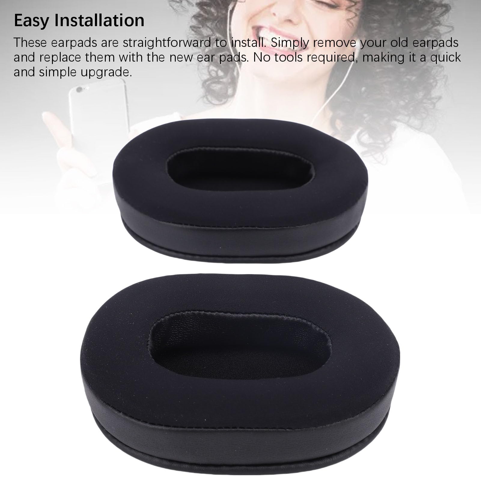 Zunate 2PCS Zestaw Słuchawkowy EARPADS, Miękkie Miękkie Białko Skórzane Słuchawki Oddychające z Jedwabnej Tkaniny, Miękkie Chłodzenie Komfortu, do Zużycia Słuchawek WH Ult900N