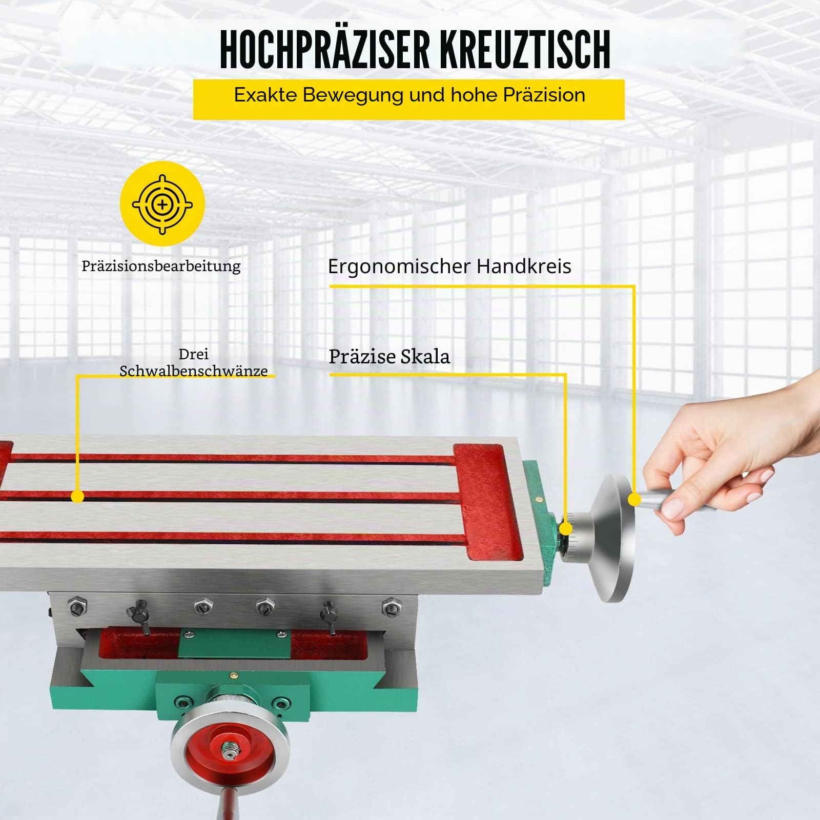 SucceBuy 450 x 170 mm Tisch Milling Machine Multifunktionale Arbeitstisch Frästisch zum Bohren und Fräsen Tisch Milling Working