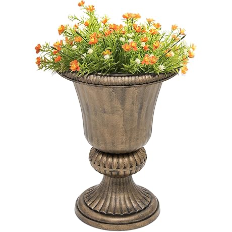 MoNiBloom 20" Plastic Urn Planter Vase: Enhance Your Home Decor with Vintage Charm