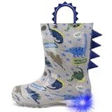 Toddler Boys Adorable Dinosaur Light Up Rain Boots