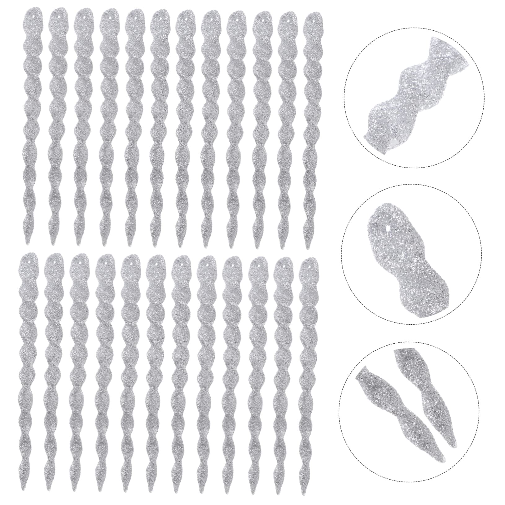 IMIKEYA 240 STK Zwiebel-Pulver- -Schnee-Nadel Eiszapfen-Ornamente Weihnachtsbaumschmuck Zum Aufhängen Christbaumschmuck Weihnachts-eiszapfen Fallen Ornament Hochzeitsdekorationen Plastik