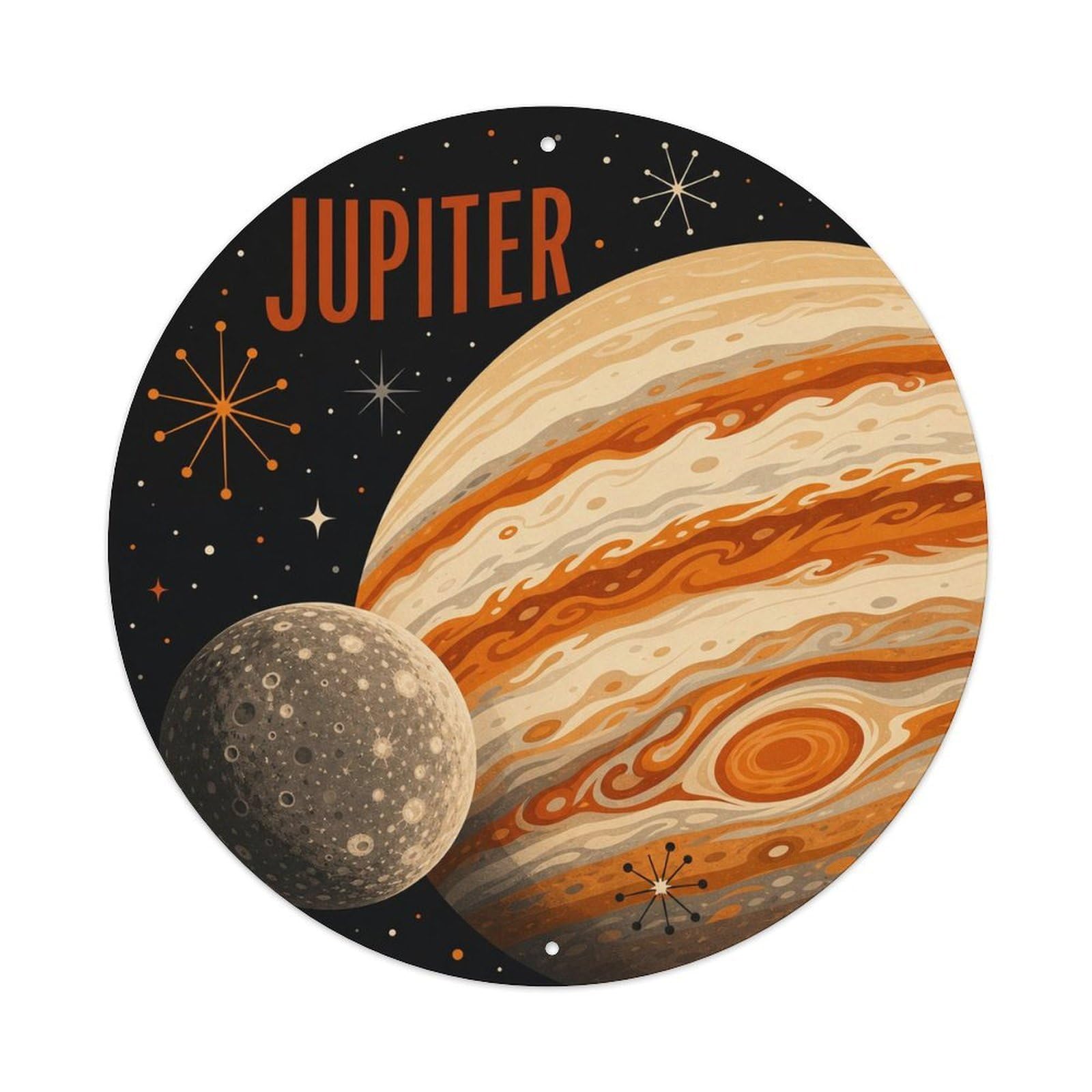 Stellar Sky Jupiter Gas Giant Deep Space Celestial Metal Tin Sign
