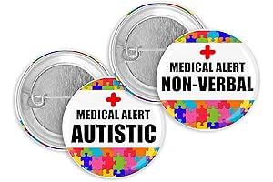 Medical Alert Autism Awareness Buttons for Communication and Safety