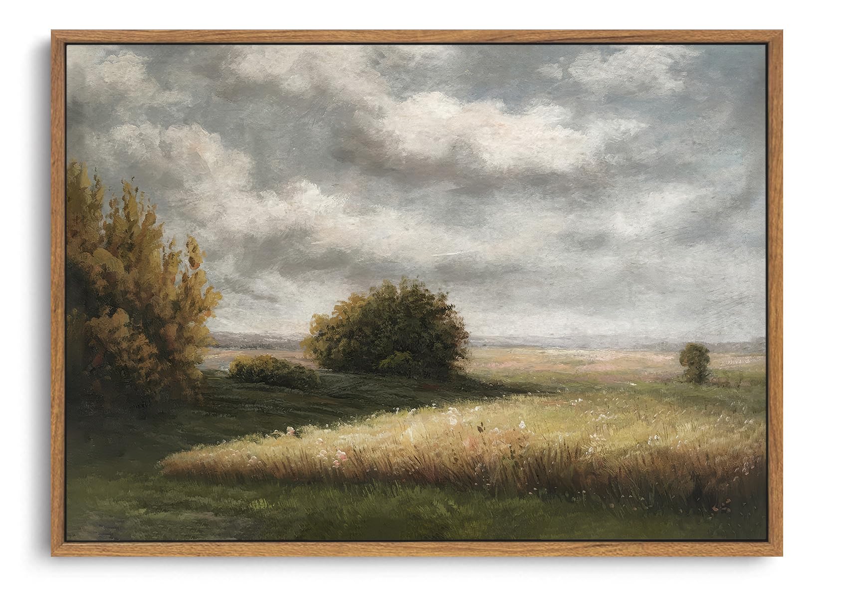 OIQArtOIQ Framed Canvas Wall Art,Vintage Decor,Landscape Nature Country Wildflower Paintings Farmhouse Pictures Modern Artwork Rustic Fall Flower Prints Cottagecore Office Living Room Bedroom Bathroom — view 86