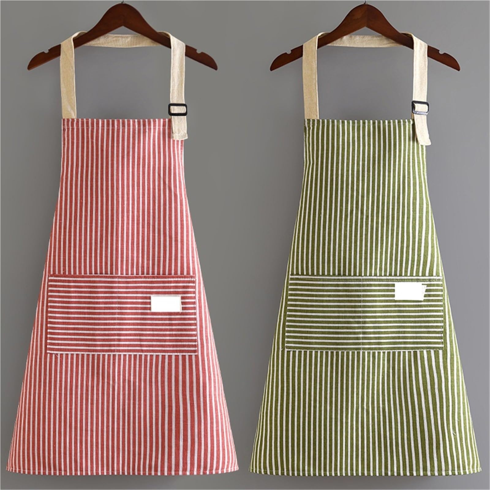 Delantal De Cocina Delantal de Catering de 3 uds, delantal sin mangas transpirable con cuello colgante, delantal de cocina for el hogar de lino y algodón for restaurante Para Barbacoa，Cocinar，Hornear(