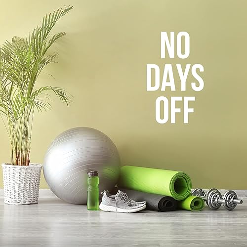 Miniatura 2 de Calcomanía de vinilo para pared, sin días libres, 27 x 17 pulgadas, calcomanía motivacional de moda positiva y saludable para oficina, gimnasio,