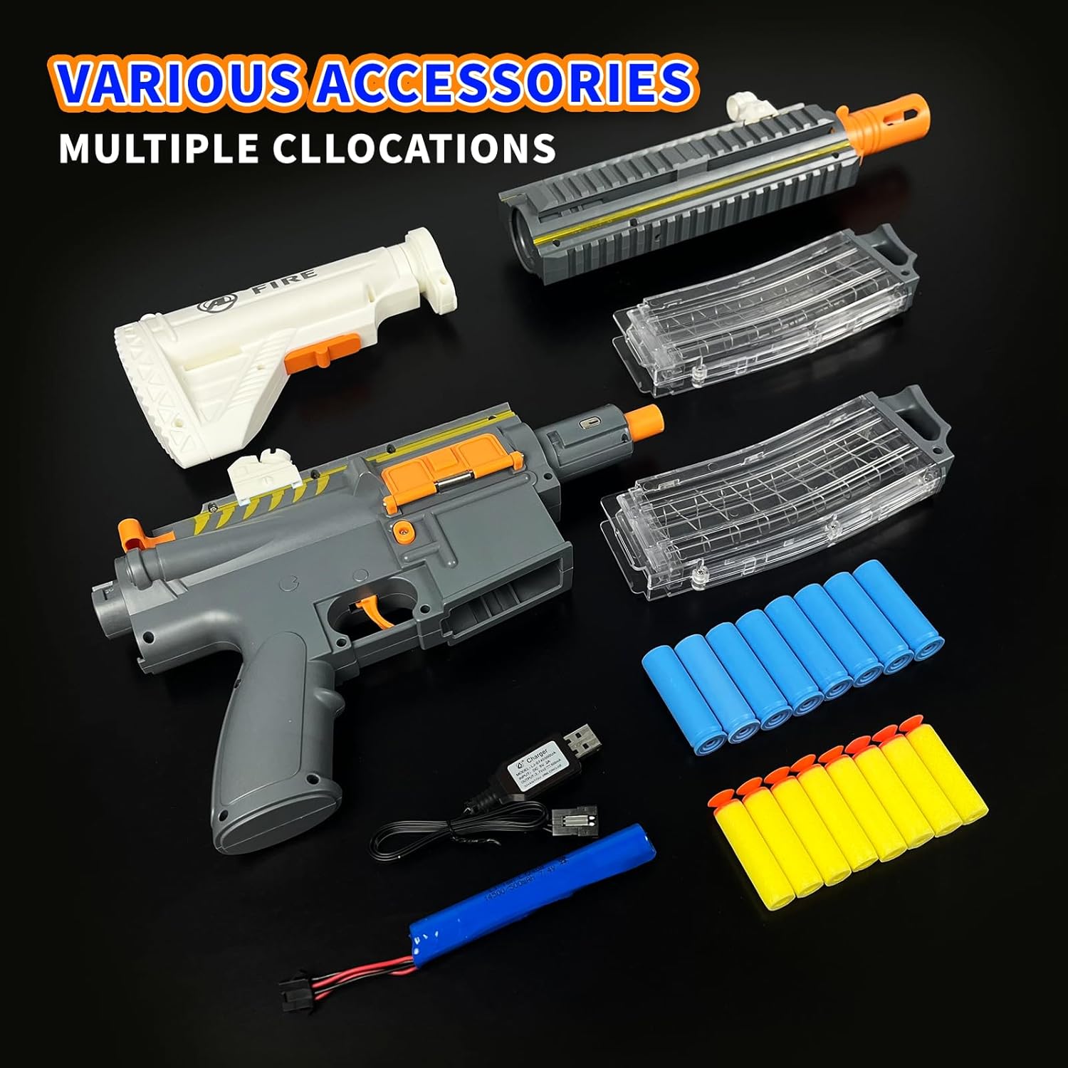 AGM MASTECH M416 Style Electric Foam Blaster, Semi-Auto Shell Ejecting Gaming Rifle with 40 Soft Darts, 2 Magazines & Scope, Rechargeable Outdoor Tactical Gear for Teens 14+ & Adults