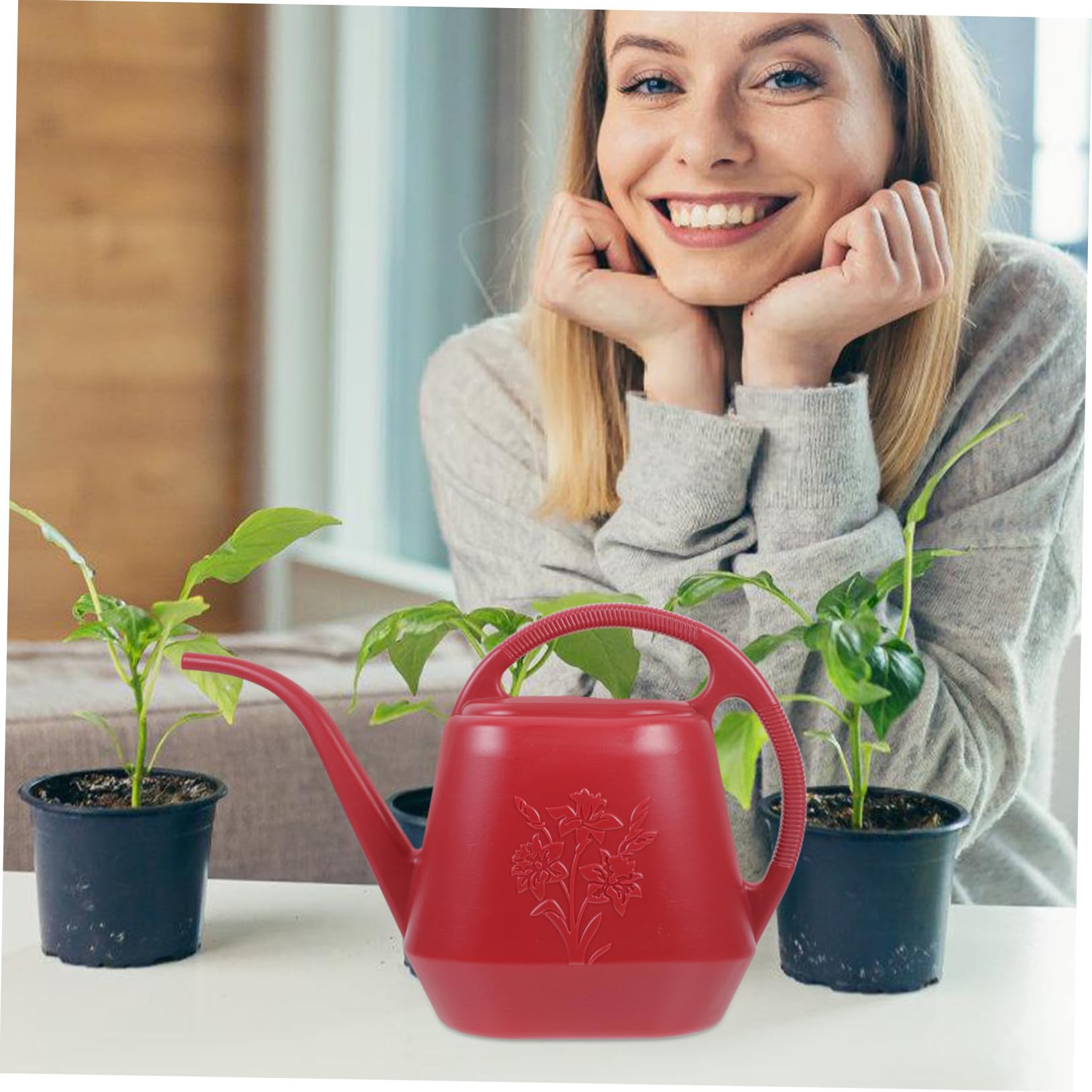 Gatuida Regadera de Jardín Diseño Ergonómico y Capacidad Grande para Riego Preciso Interiores y Exteriores Color