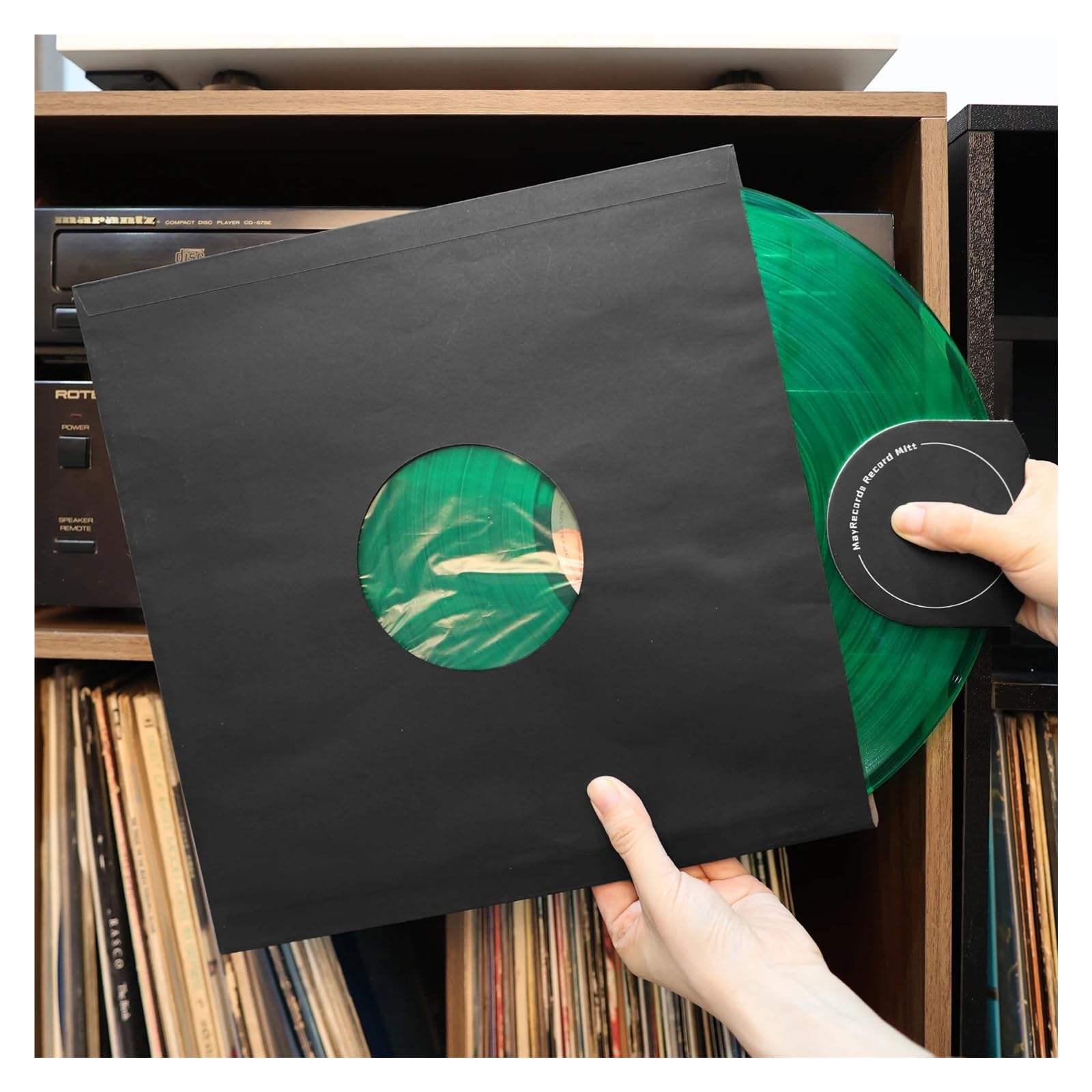 Vinyl-Innenhüllen, Vinyl-Schallplatten-Innenhüllen, Poly-gefüttert, Schwarzes Kraftpapier, Packung Mit 10 Oder 20 Stück(Black 20pcs)