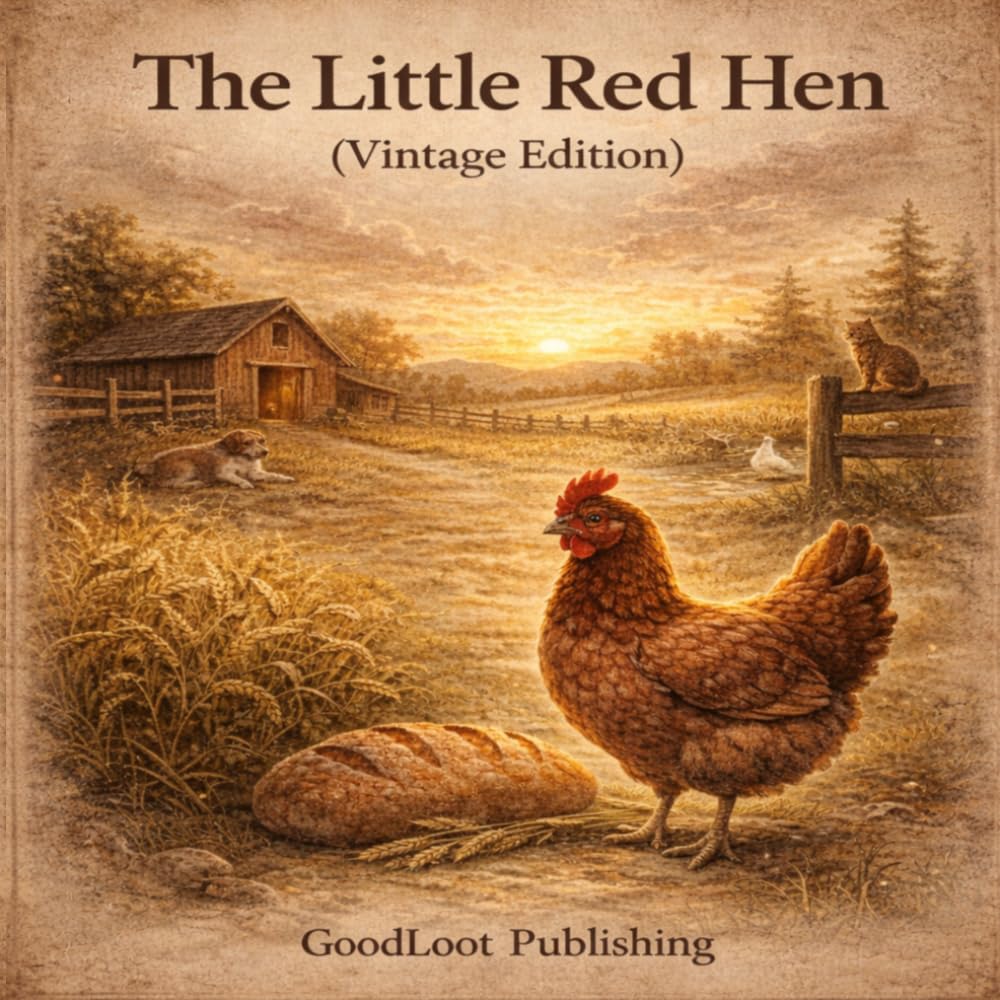 The Little Red Hen (Vintage Edition): Heartwarming Classic Tale for Children About Hard Work, Responsibility, and the Joy of Helping Others