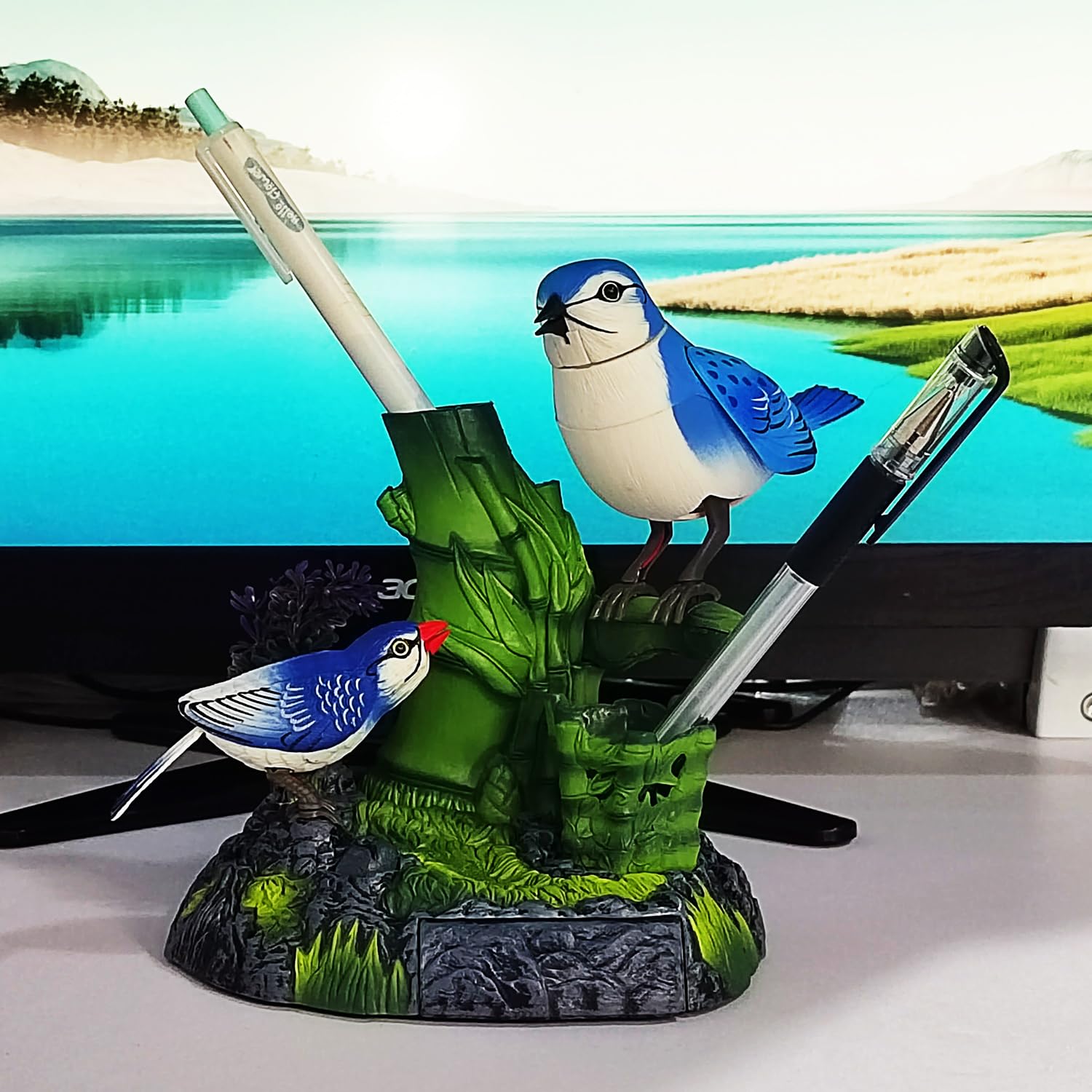 Juguetes electrónicos realistas para pájaros, animales eléctricos, mascotas, mover, chirp, hogar, oficina, mesa, escritorio, decoración de pared, regalos de cumpleaños para niños 4