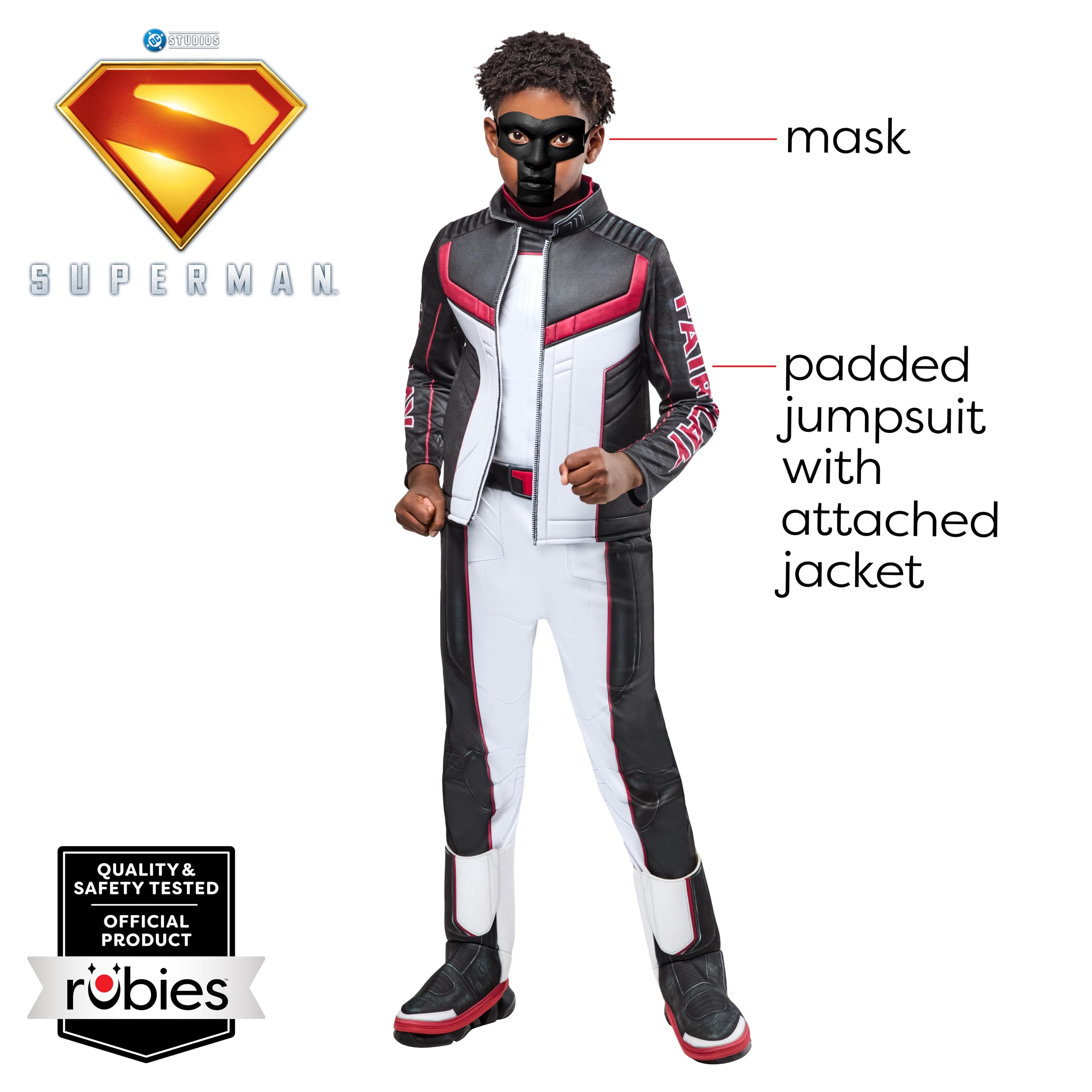 Rubies Mr. Terrific Deluxe Kids Boys Costume tuta con giacca sintetica attaccata e maschera