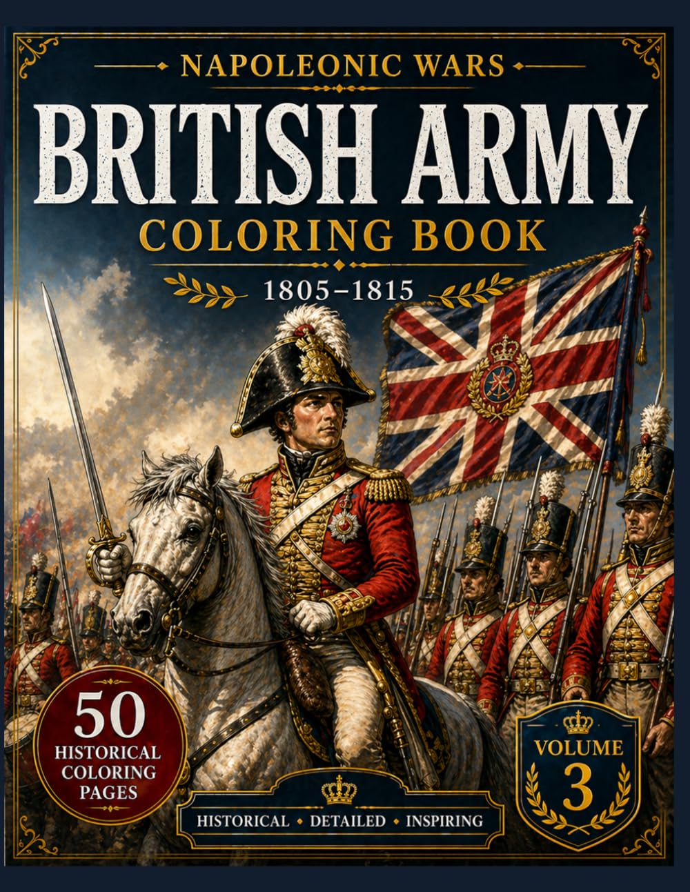 British Army Napoleonic Wars Coloring Book: 50 Historical Coloring Pages (1805–1815) (Napoleonic Wars: Historical Uniforms Collection)