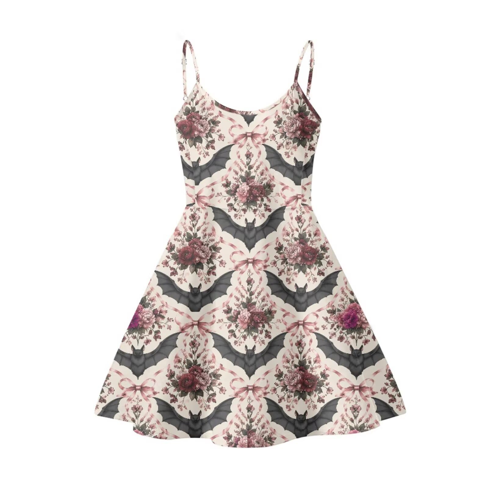 Women's Spaghetti Strap Dress Summer Casual Swing Sundress Girls Beachwear Swing Mini Dress