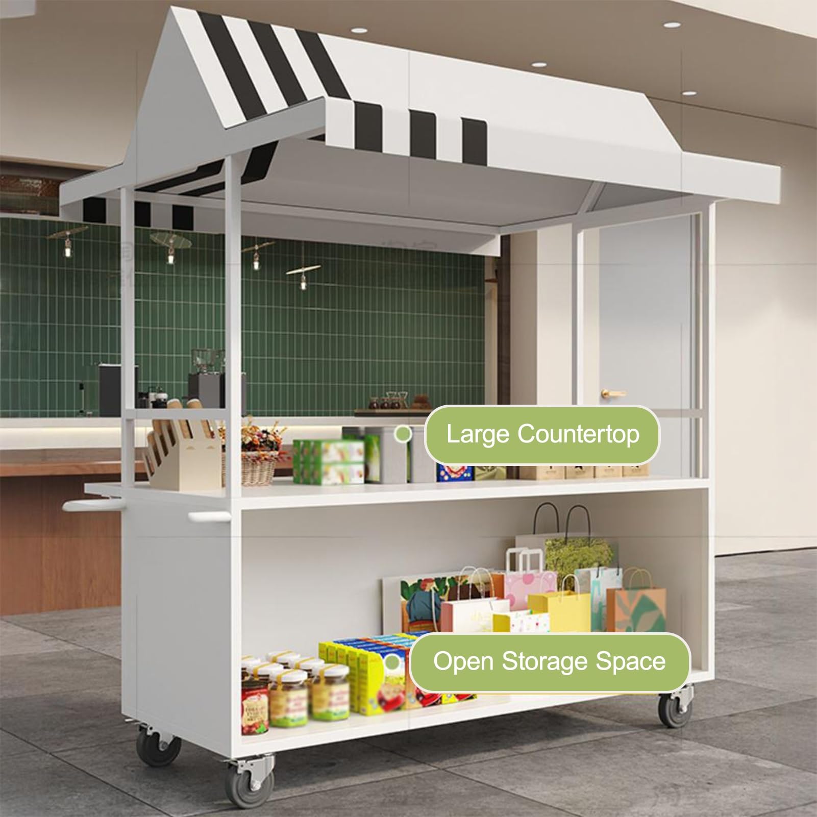 PortabFooDisplay Stanwith Canopy ReCart su ruote per eventi all'aperto Street FooVendors bancarelle 120 cm 47,5 cm Par Use
