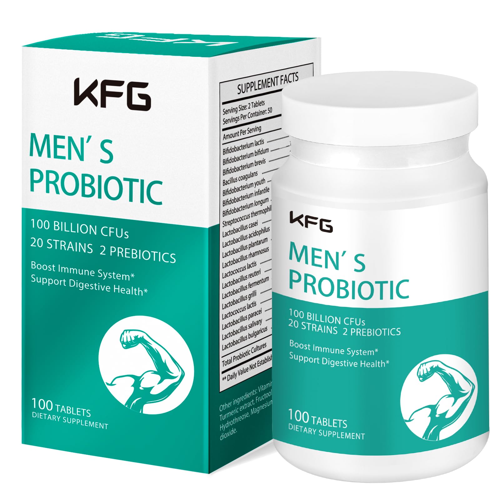 Amazon.com: KFG Probiotic Supplement 100 Billion CFU, 20 Strains