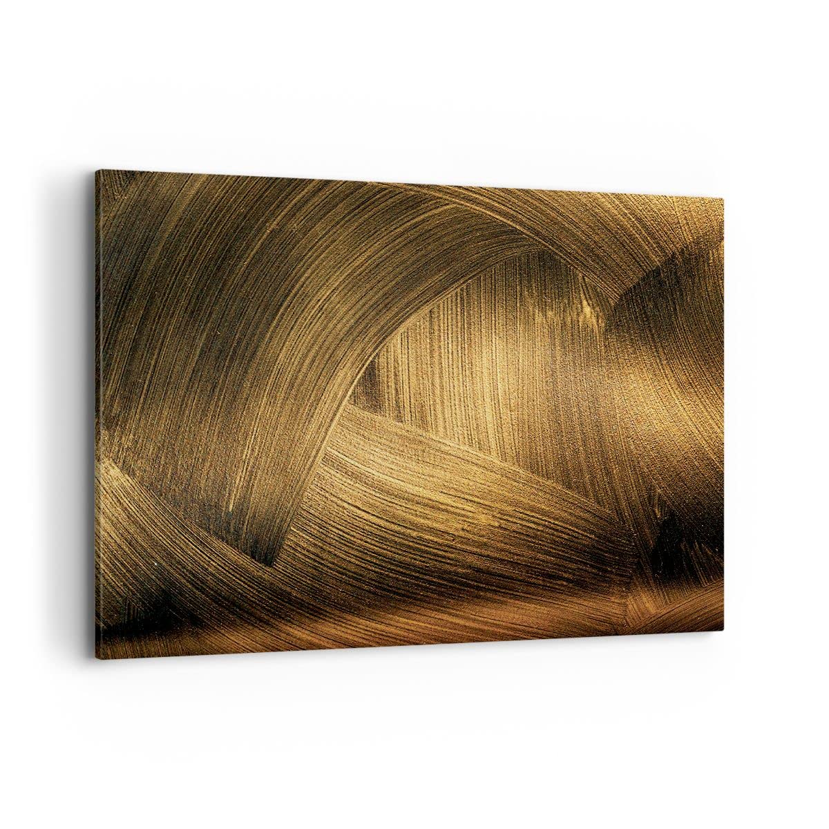 ARTTOR Bilder auf Leinwand 120x80cm Wandbild Abstrakt - 4477 | Gold Textur Abstraktion Groß XXL Wanddekoration Wohnzimmer Schlafzimmer Wanddeko Wand Kunstdruck Wandkunst Wall Decor ARTTOR