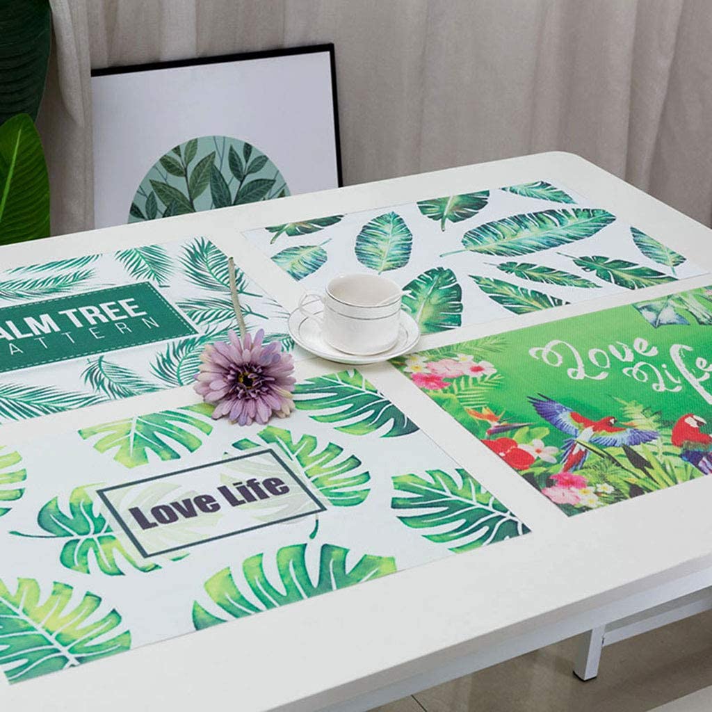 Decorazioni per la tavola, tovagliette, Set di 4 tovagliette da Cucina/Pranzo, Antiscivolo, Lavabili e Resistenti al Calore in PVC per la casa