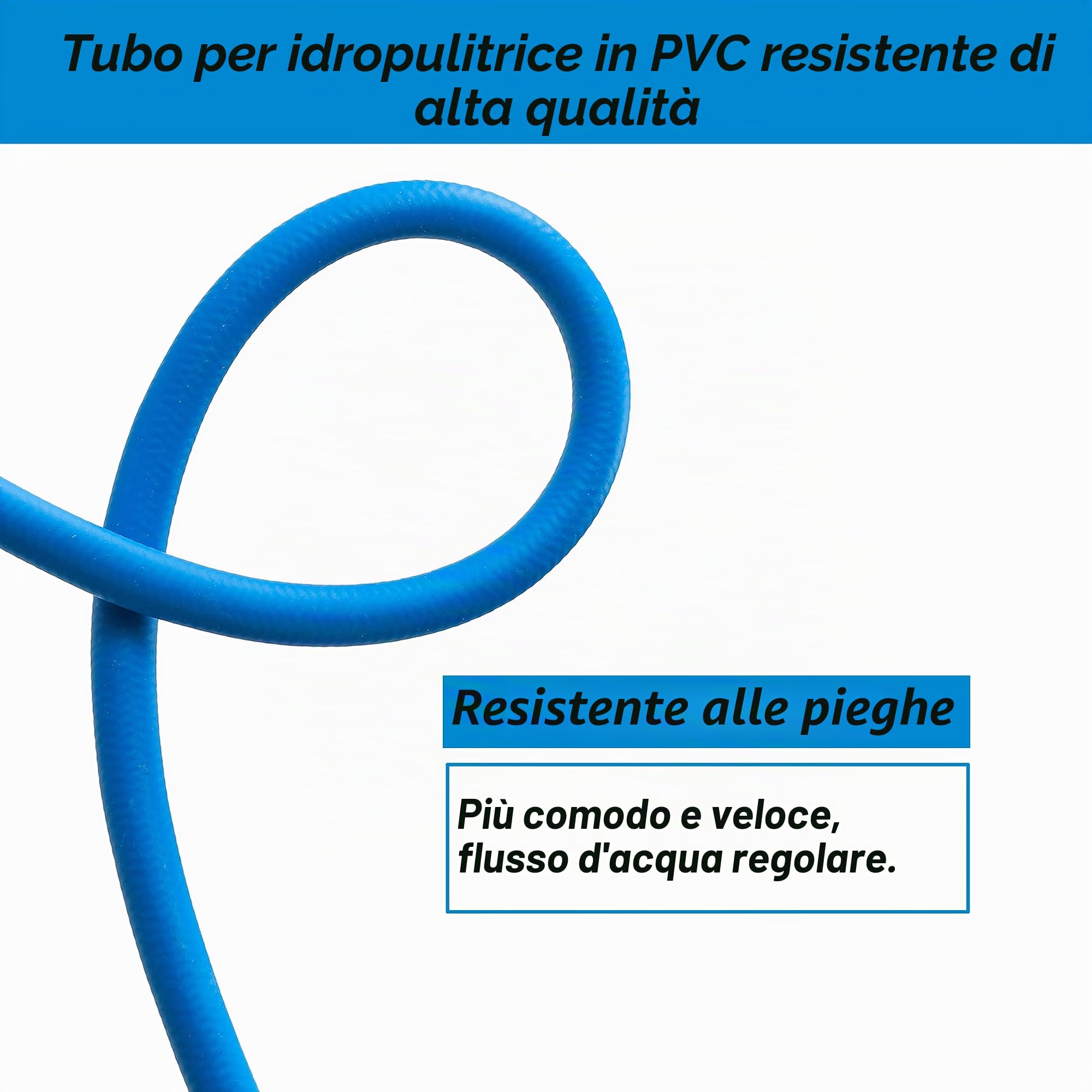 FIXFANS Tubo flessibile per idropulitrice – Tubo di prolunga per rondella ad alta potenza da 1/4 "x 50 FT – Tubo flessibile ad alta pressione resistente all'usura per sostituzione – Compatibile con