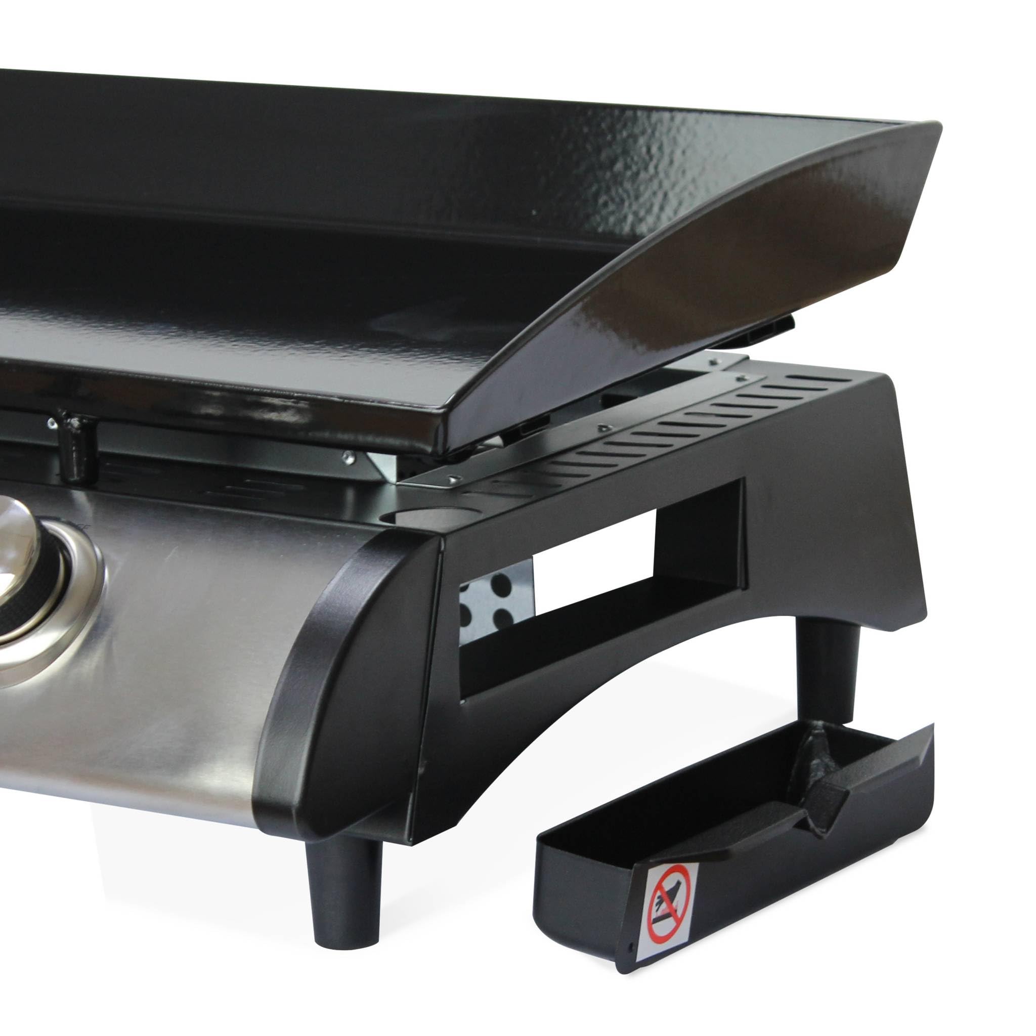 Alice's Garden Plancha au gaz 3 Feux Porthos 7.5 KW Barbecue Cuisine extérieure INOX