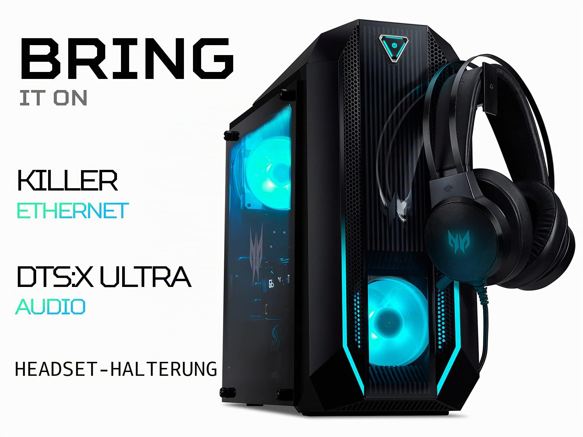 Acer Predator Orion 3000 PO3-630 Gaming PC - (Intel Core i5-11400F, 16GB, 1TB HDD und 256GB SSD, NVIDIA GeForce RTX 3060Ti, Windows 10, Schwarz)
