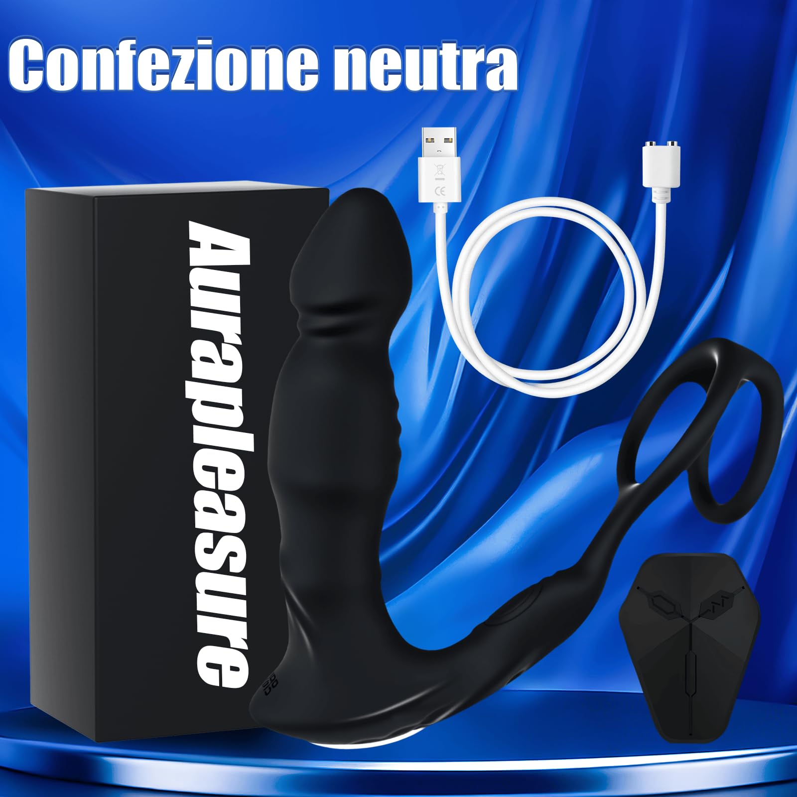 Vibratori Anali per Uomo Massaggiatore Prostatico con 9 Modalità Dildo Anale con Anello per Pene Stimolatore Prostata in Silicone Plug Anale Vibratore Uomo Coppie Sex Toys Dilatatore APP & Telecomando