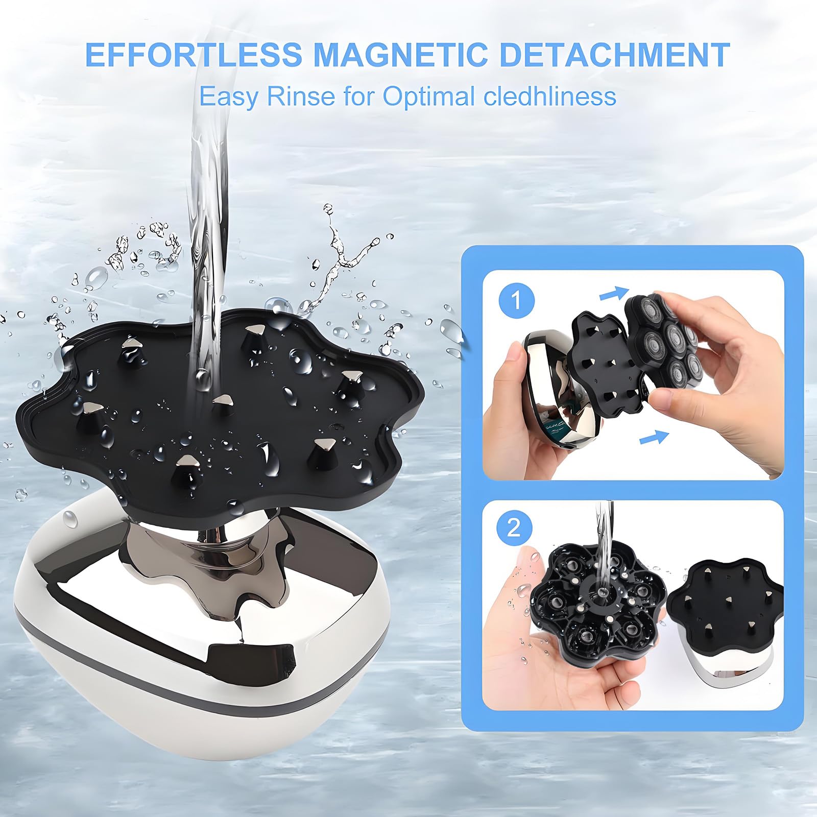 7 lame magnetiche di ricambio universali per Rossifur Lovcoyo Gisaae Bazivve ElectriBrite Freebird Testine di ricambio per rasoio (nero, 7 magnetiche)