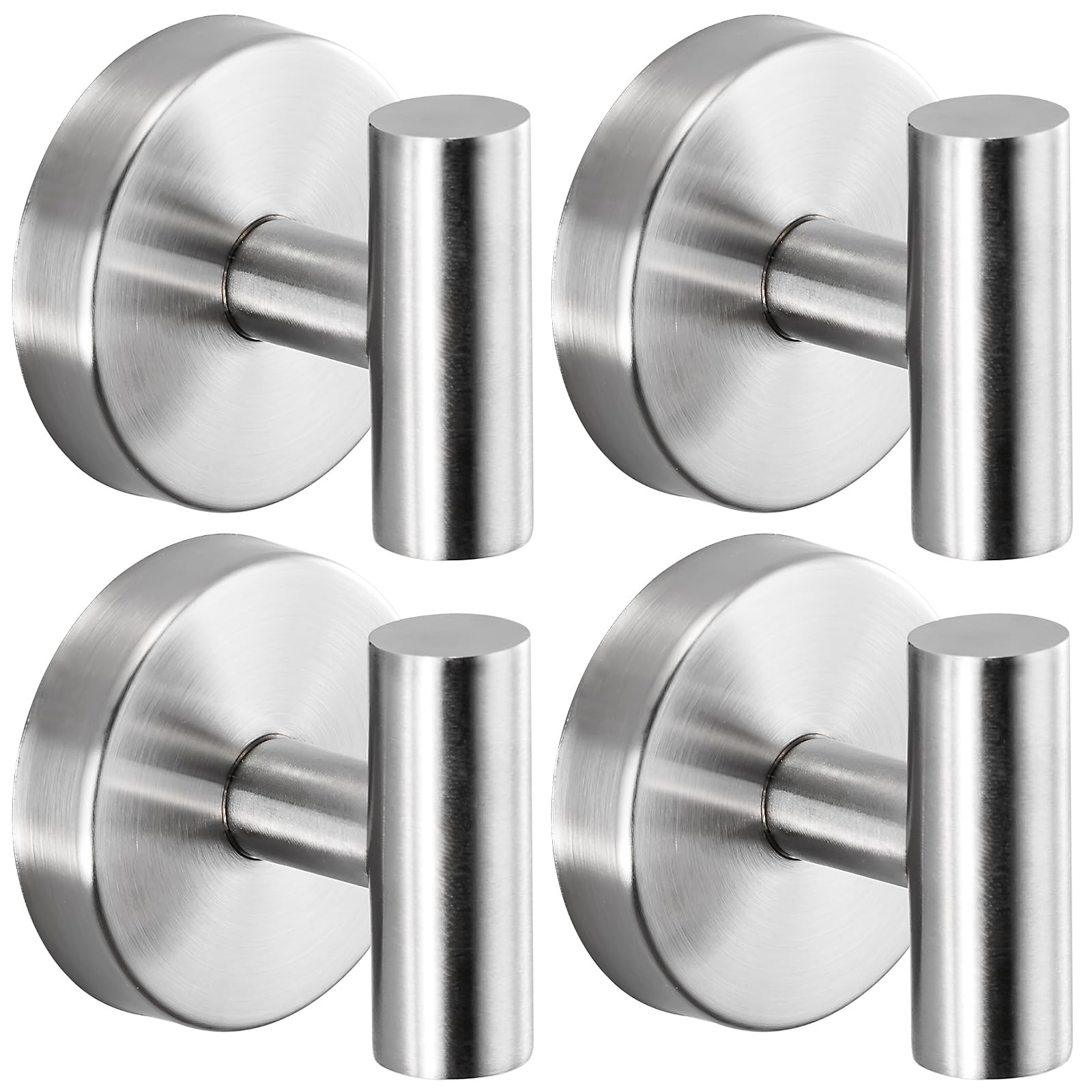 Suction Cup Hooks for Shower - Bathroom Reusable Hooks for Towels Robes Loofah - No-Drill Mounting on Kitchen