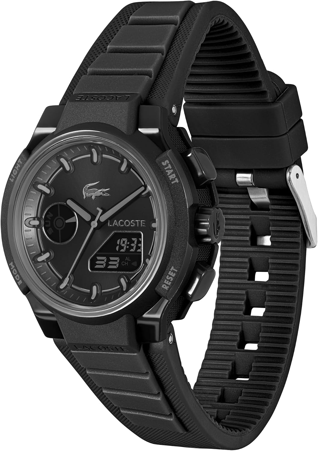 Lacoste LC33 40mm Women’s Analog-Digital Watch – TR90 Case – Silicone Strap – Multi-Function Display with Stopwatch and Timer