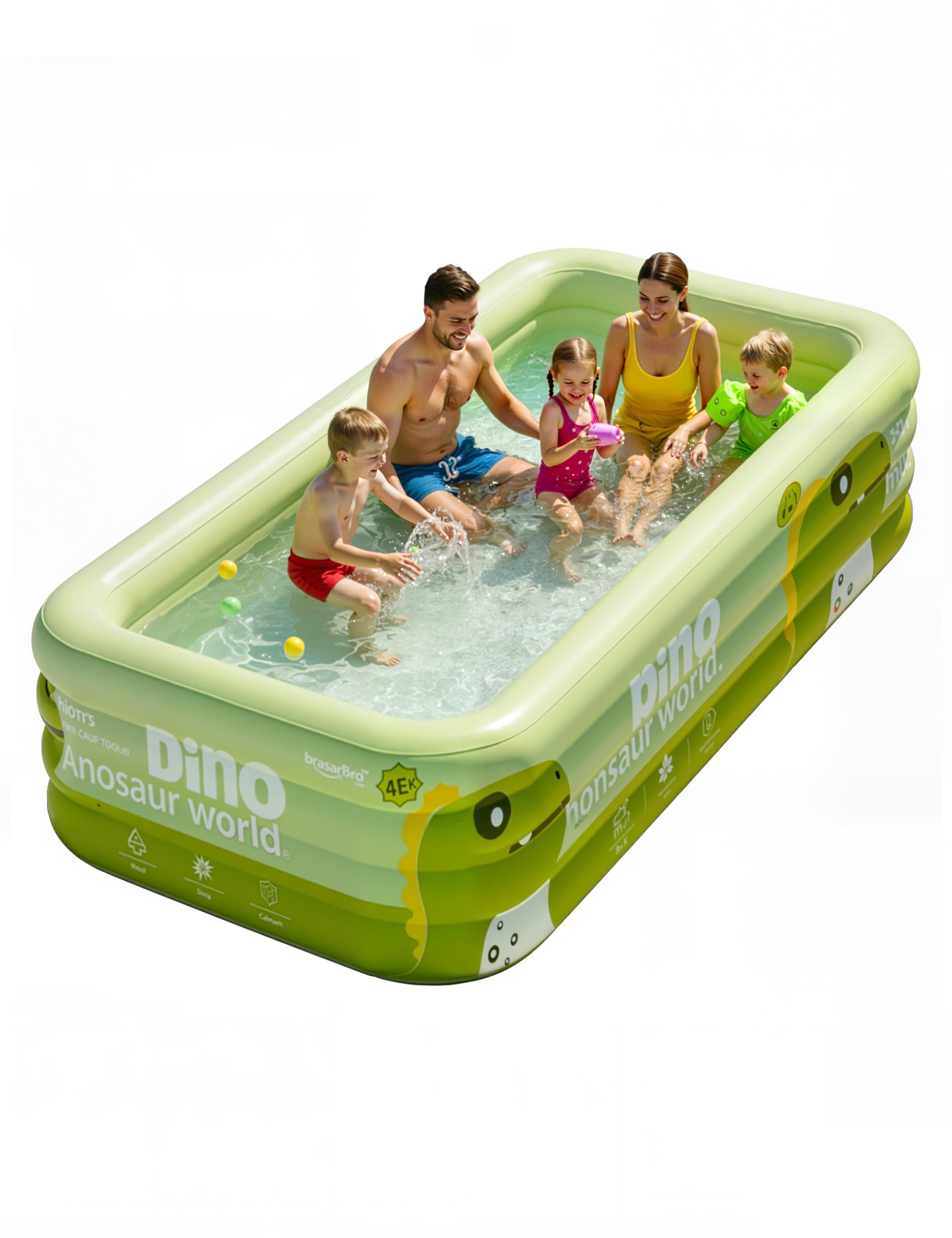Photo 1 of 120" 4-Layer Thickened Inflatable Pool for Kids & Adults,Green