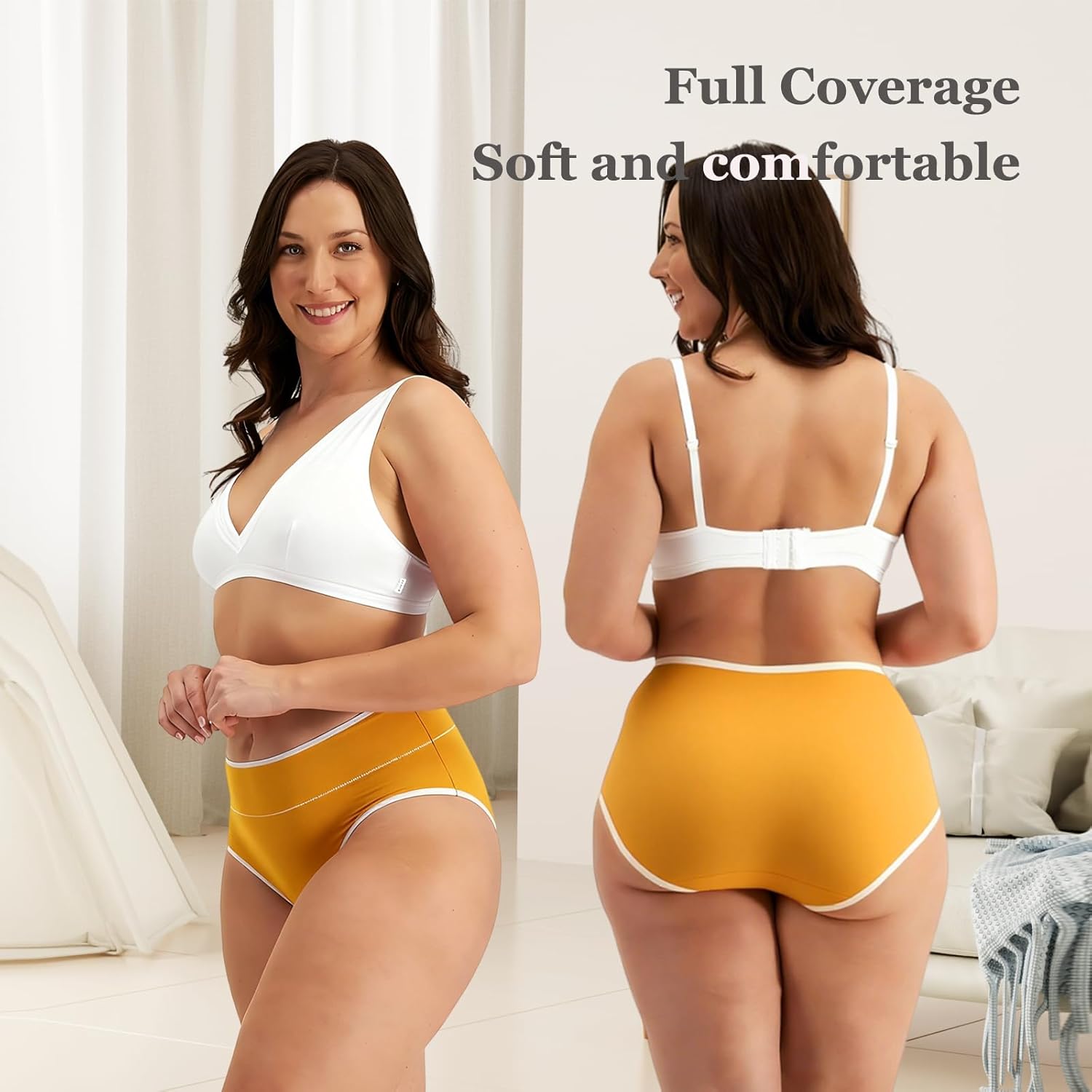 Women's Cotton Underwear High Waiste Full Coverage Ladies panties Breathable Briefs Underpants Regular & Plus Size - Image 4