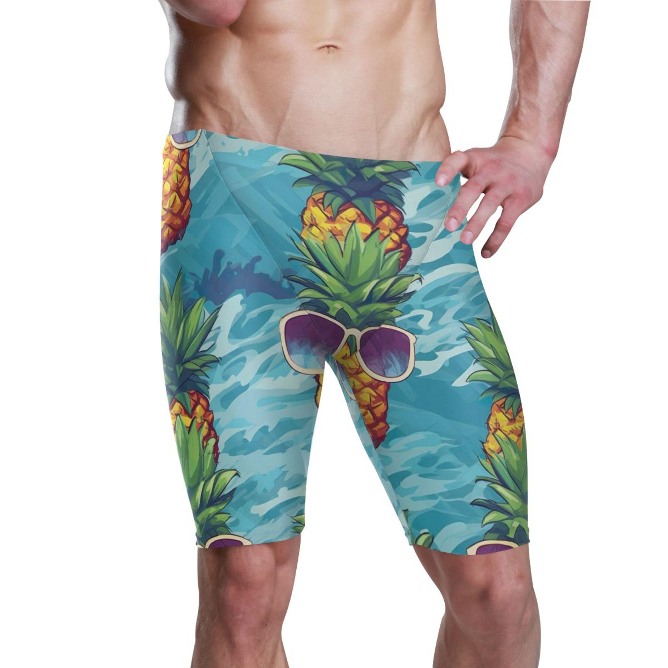 UMIRIKO Pineapple Cooler Glasses Swim Jammers for Men Athletic Durable S B0401064