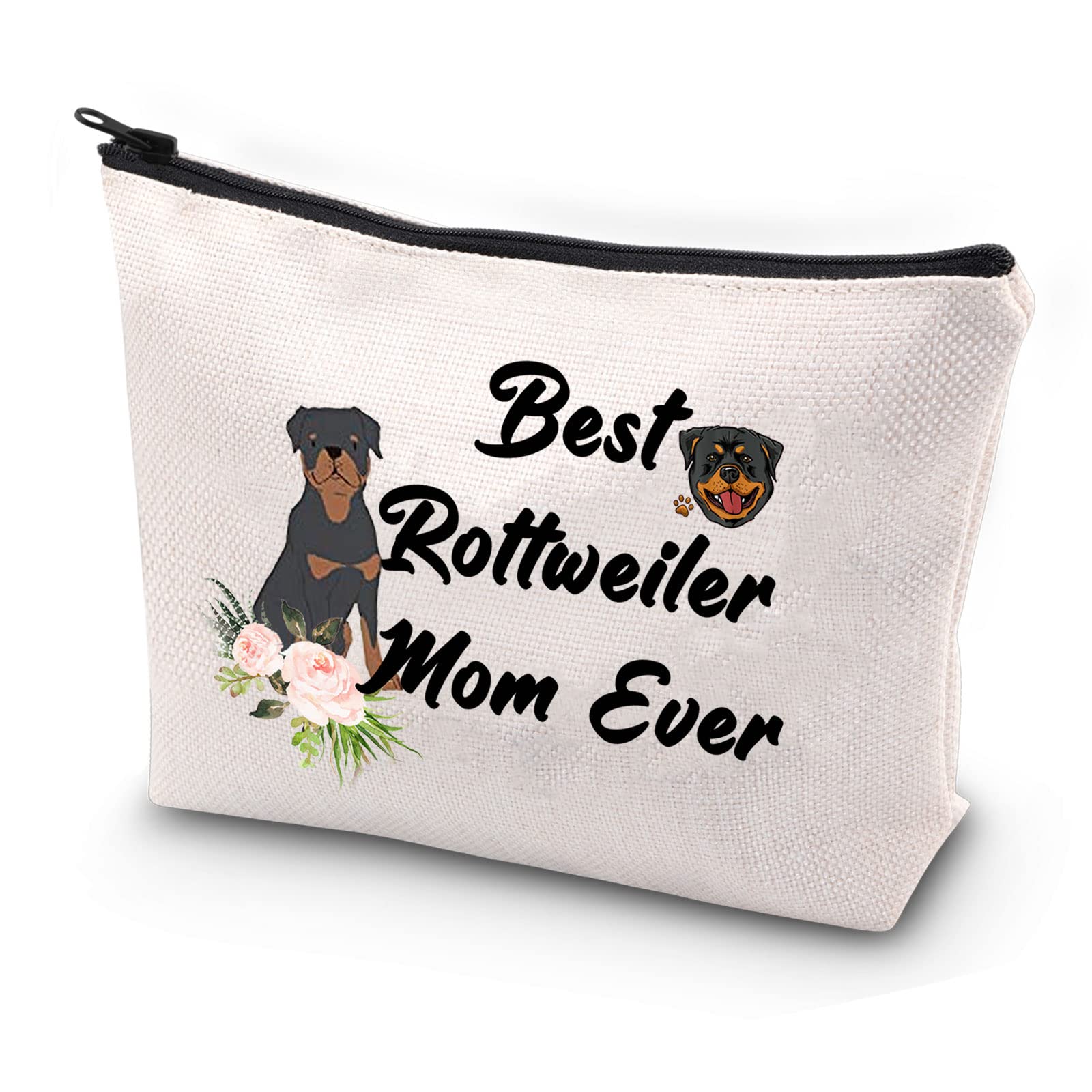 JYTAPP Rottweiler Mom Gift Rottweiler Cosmetic Bag Best Rottweiler Mom Ever Makeup Bag Rottweiler Rottie Mama Dog Lover Gift