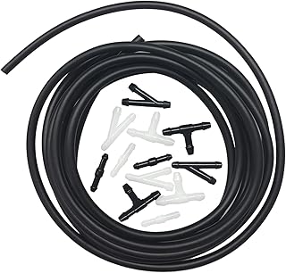 Premium Windshield Washer Hose Kit, 13FT Wash Fluid Tubing with 12PCS Wiper Tube Connectors for Windshield Repair, Car Replacements Parts, Windowscreen Soft Tube Jet for Most Car Window Glass Washing