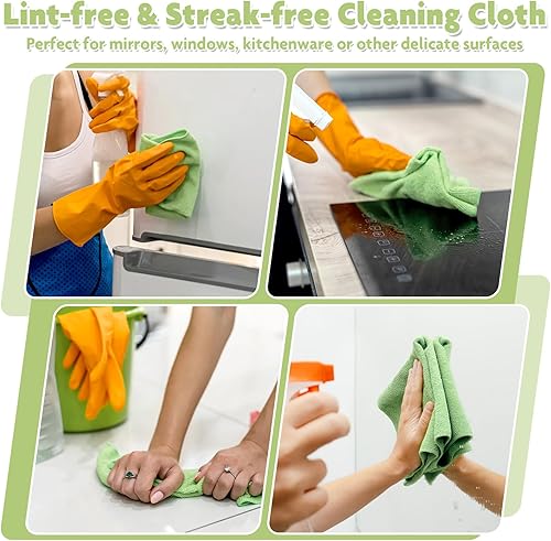 Miniatura 7 de Rollo de paño de limpieza de microfibra de 3 colores, paquete de 84 trapos de limpieza de trapos de limpieza, rollo de papel reutilizable, toallas