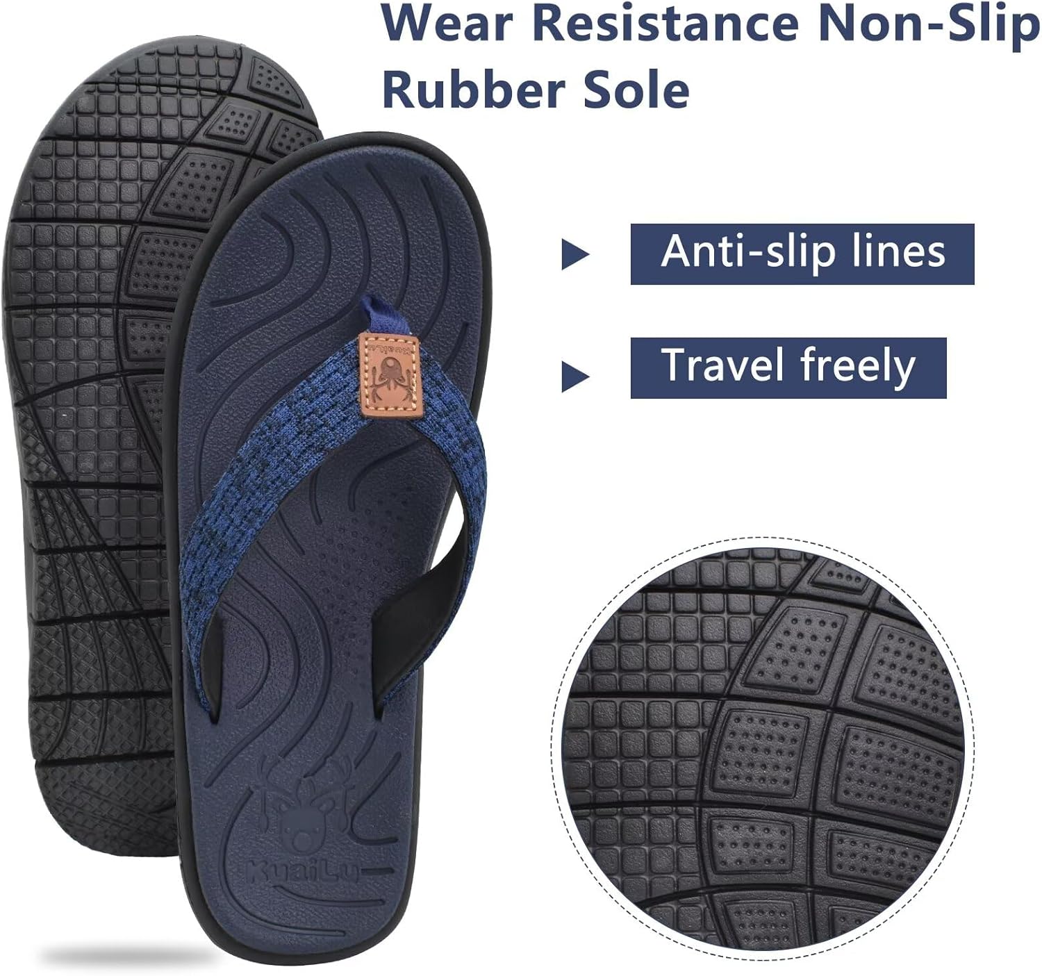 KuaiLu Womens Casual Flip Flops with Comfortable Arch Support Yoga Mat Summer Beach Walking Thong Cushion Sandals Lightweight Flats Non-Slip Shoes Indoor Outdoor - Image 6