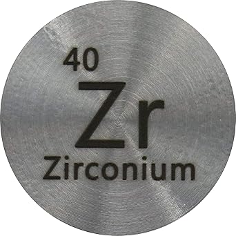 Zirconium (Zr) 24.26mm Metal Disc 99.4% Pure for Collection or Experiments