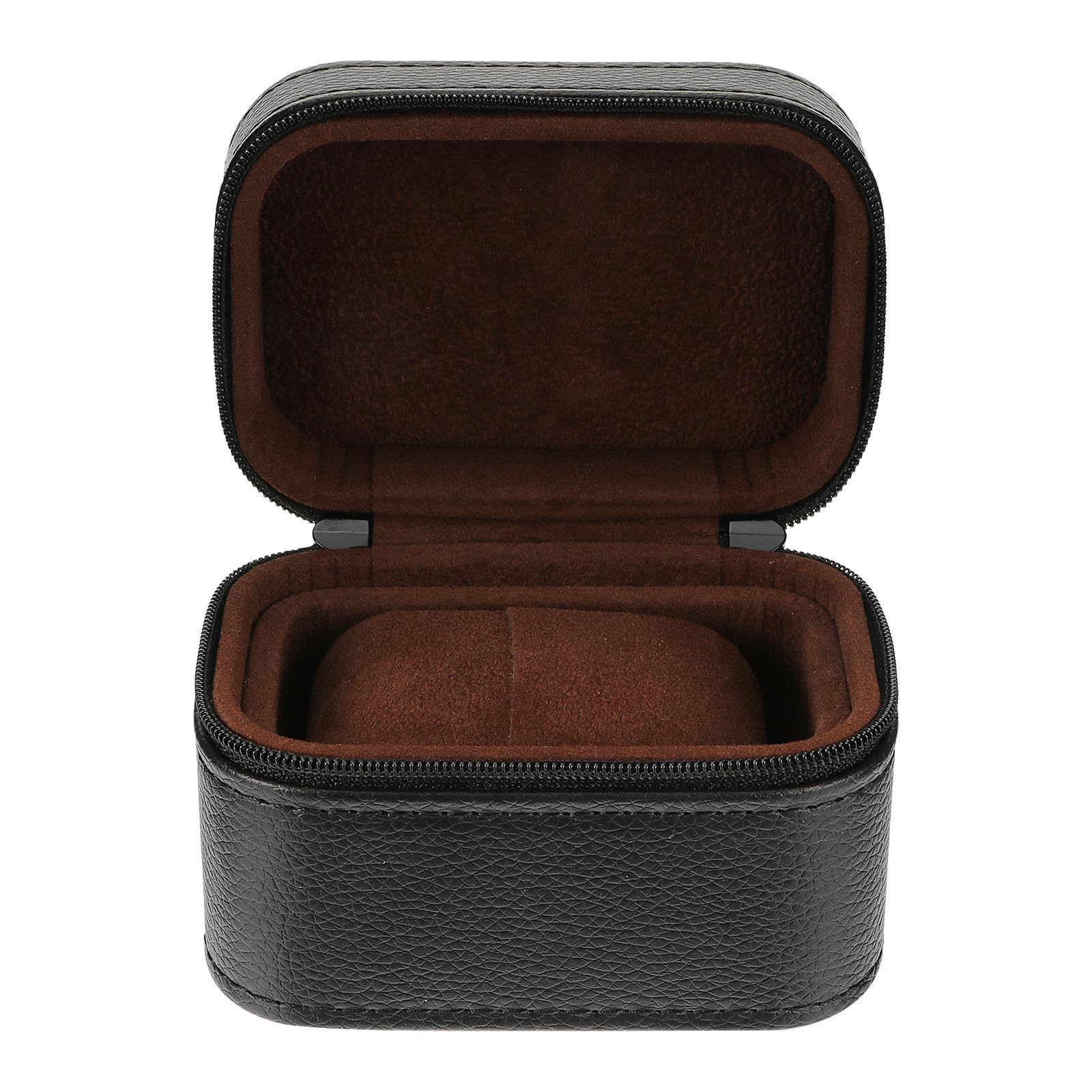 Scatola Orologio Singolo, in Cuoio Nero Custodia Portatile