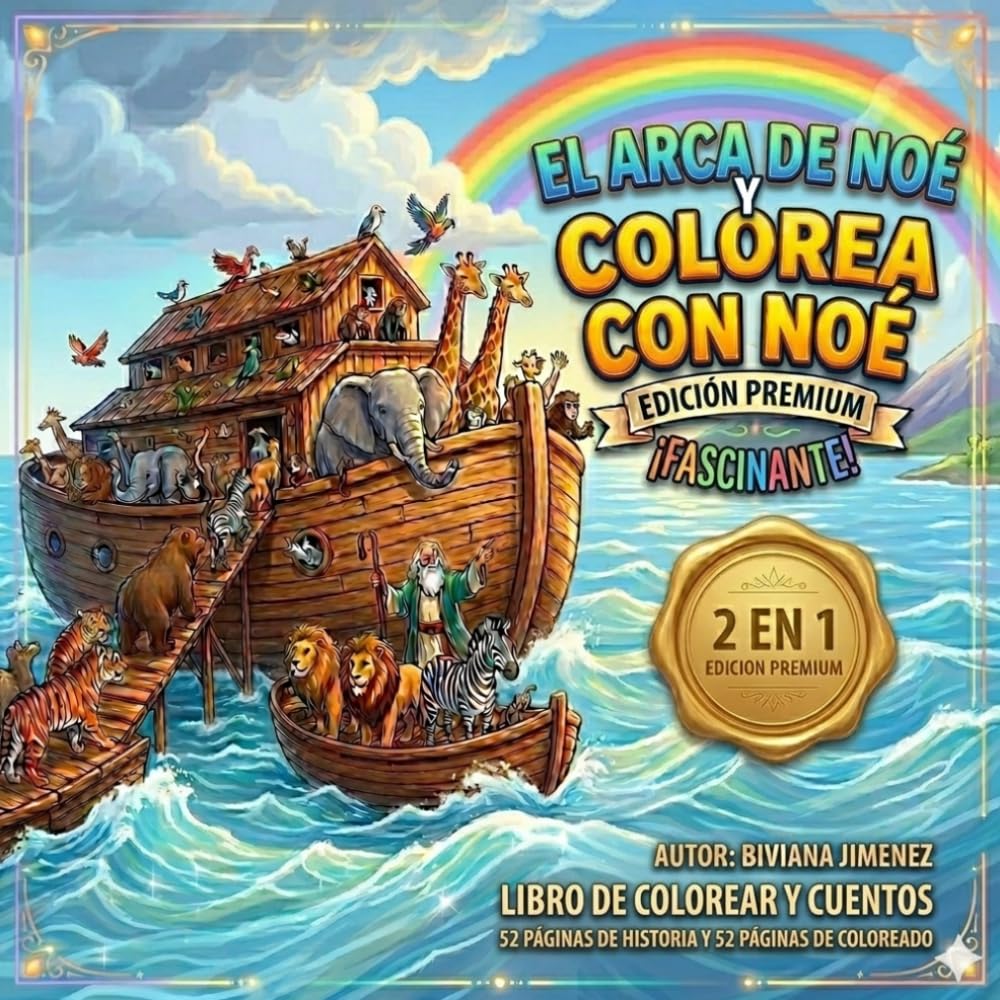 EL ARCA DE NOE: UNA AVENTURA DE ANIMALES Y UN ARCOIRIS (EL ARCA DE NOE Y COLOREA CON N0E)