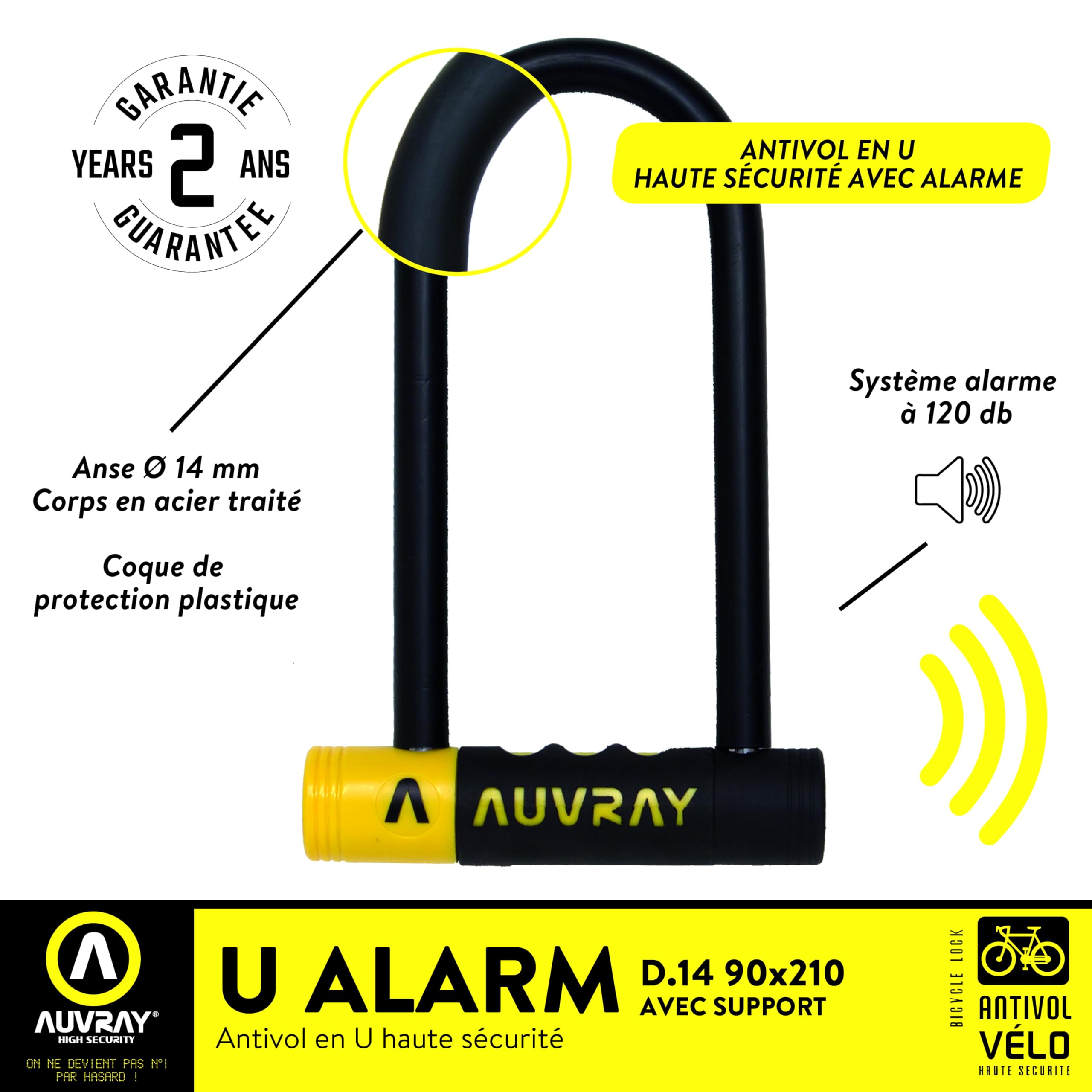 AUVRAY U Alarm 90 x 210 mit Halterung D. 14