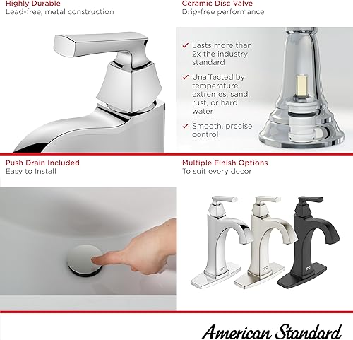 Miniatura 3 de American Standard 7426101.243, Belmeade - Grifo de baño monomando, negro mate