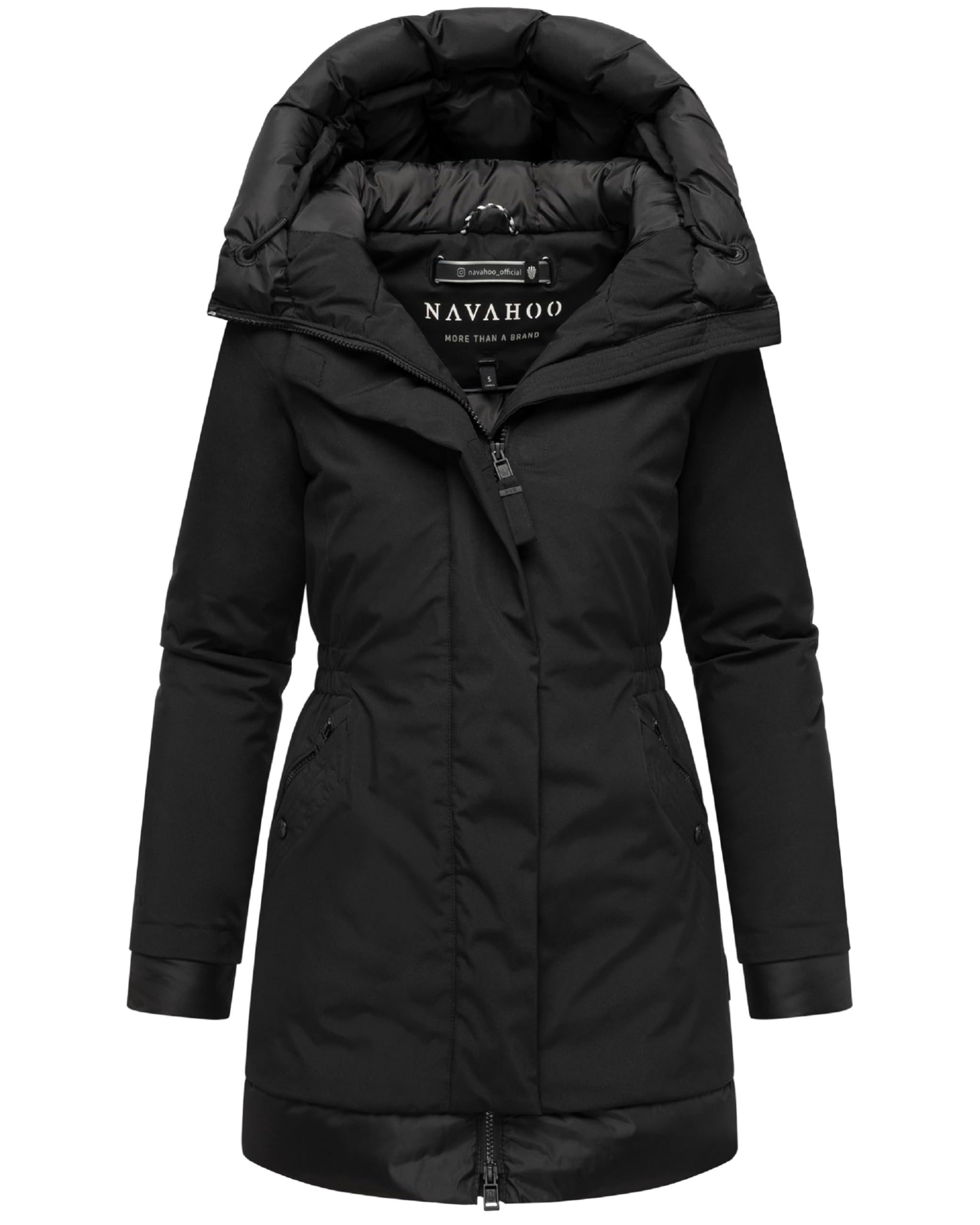 Navahoo Cappotto invernale da donna caldo parka con patta di copertura magnetica e cappuccio regolabile Principessa invernale 14 S-3XL
