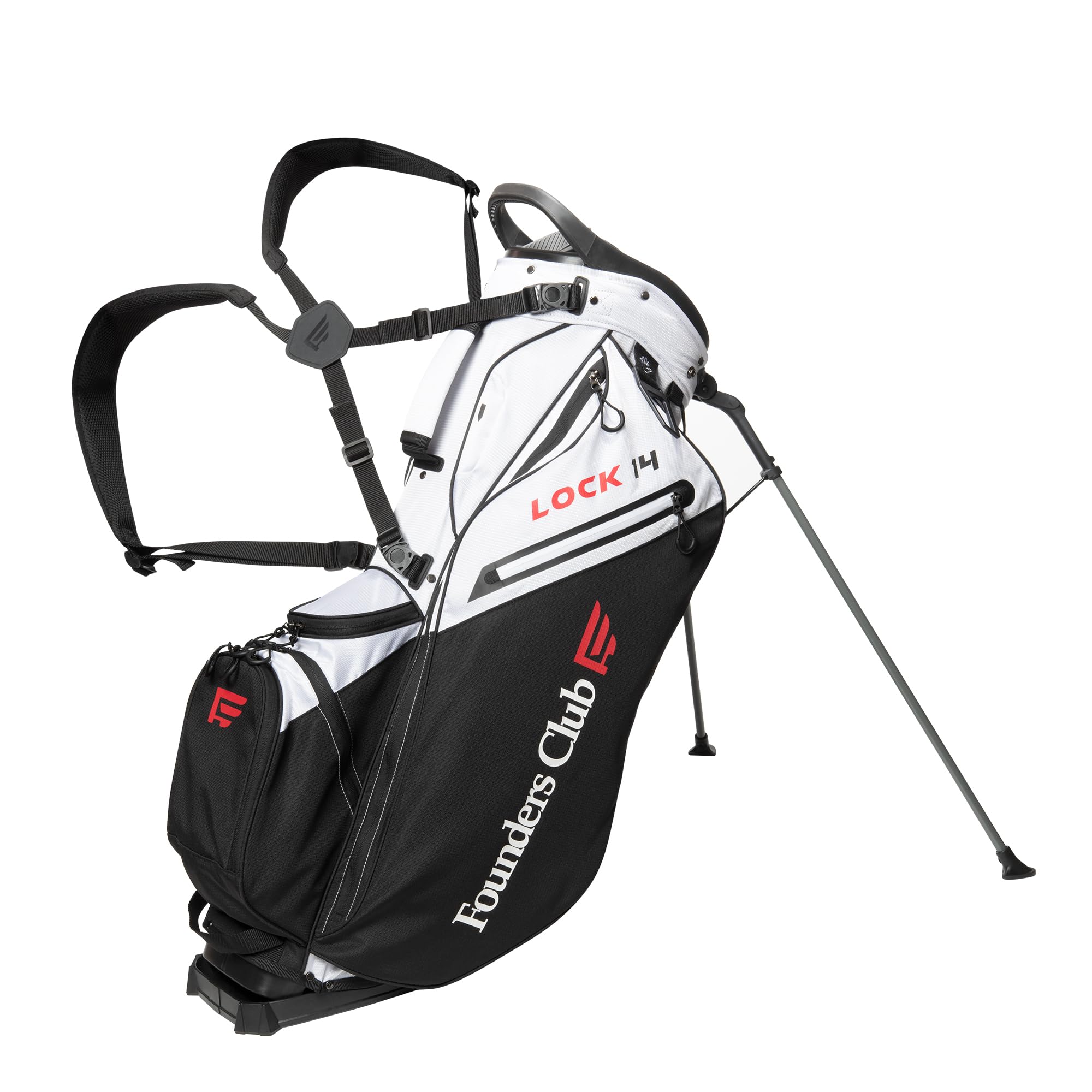 Founders Club Golf Lock 14 Stand Bag for Men with Anti Rattle Top-Free Snap on Rain Hood