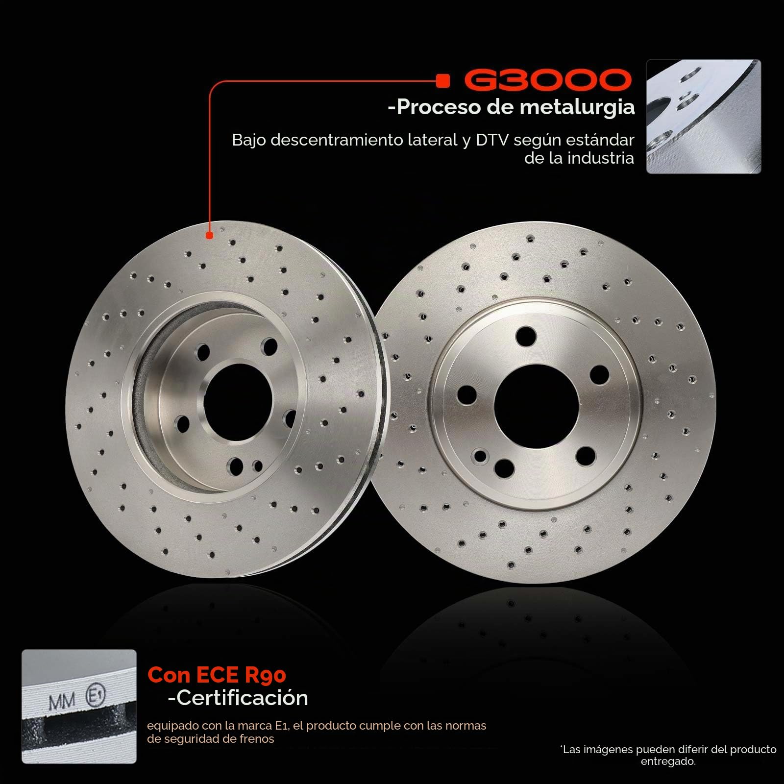 Frankberg 2 discos de freno delanteros ventilados ⌀295 mm A2464212512 | Compatible con: Clase A W176, CLA Shooting Brake X117, CLA Coupé C117, Clase B W242 W246, Clase GLA X156