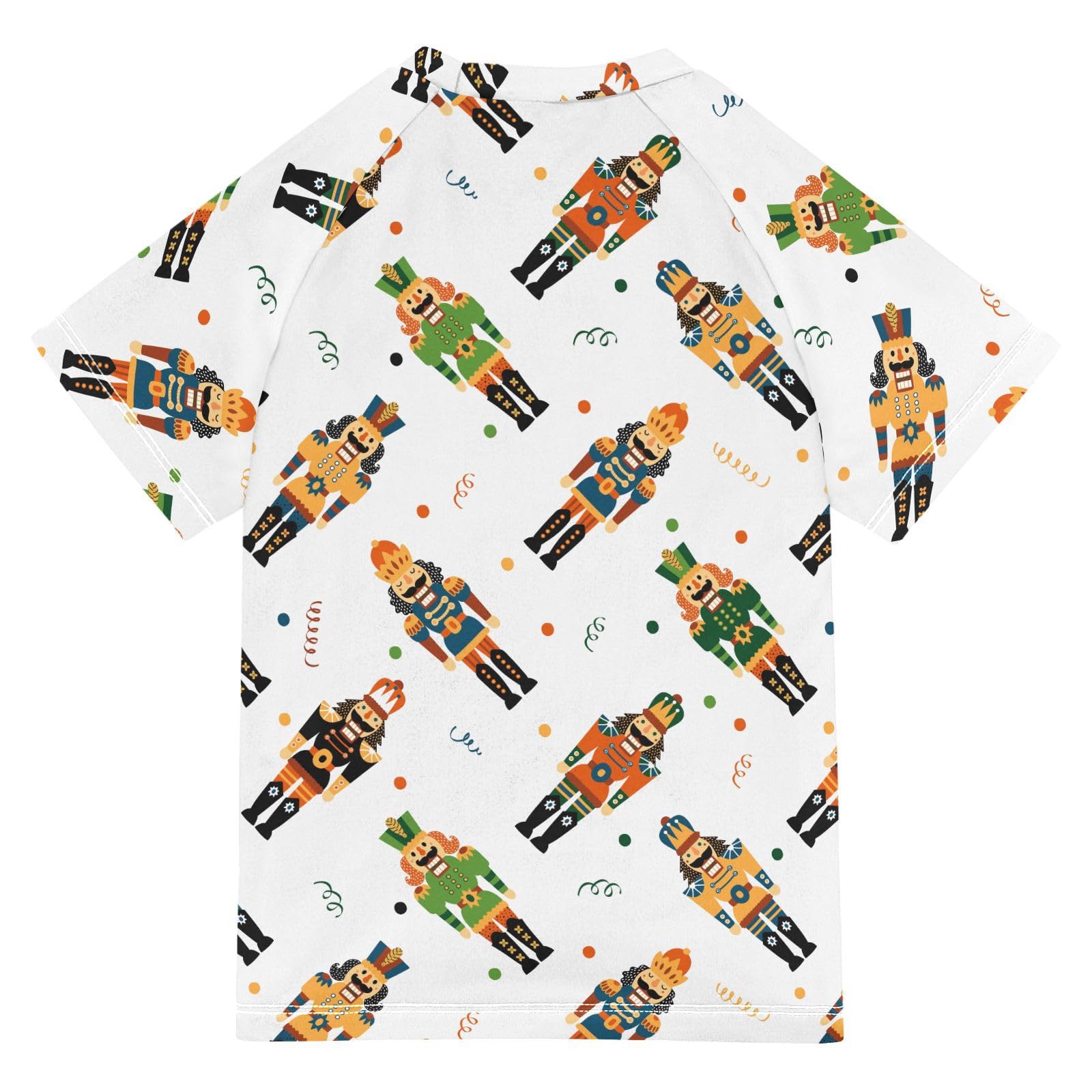Aflyko Christmas Boys' Swim Shirt Nutcrackers Soldier Party Rash Guard Beachwear Sun Protection Fishing Hiking Camping Surfing Swimming Toddler Infant Summer Daily T-Shirt, 4T Multicoloured
