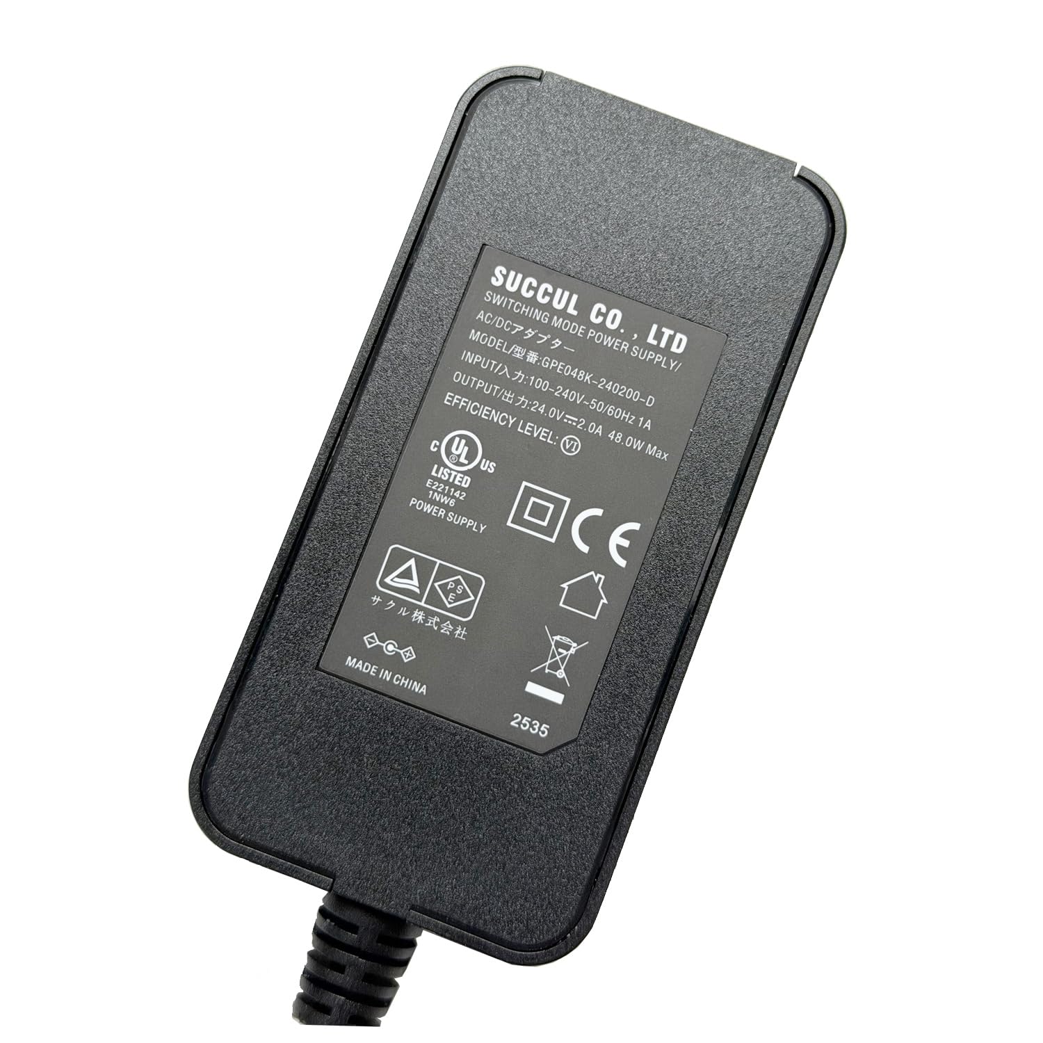 Amazon.co.jp: SUCCUL ACアダプター 24V 2A 大手メーカーOEM社製品