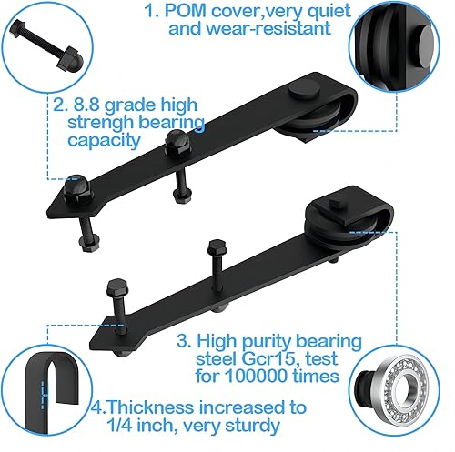 Miniatura 3 de ZEKOO - Kit de hardware para puerta de granero, para puerta sencilla