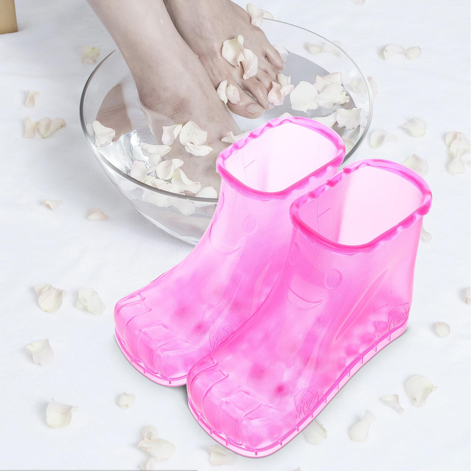 Prodotto per pediluvio piedi, vasca pedicure rosa con design magnetico per massaggio a casa e facile manutenzione